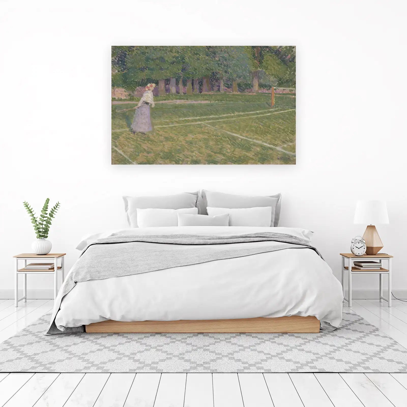 Serene Tennis Court Scene Wall Art