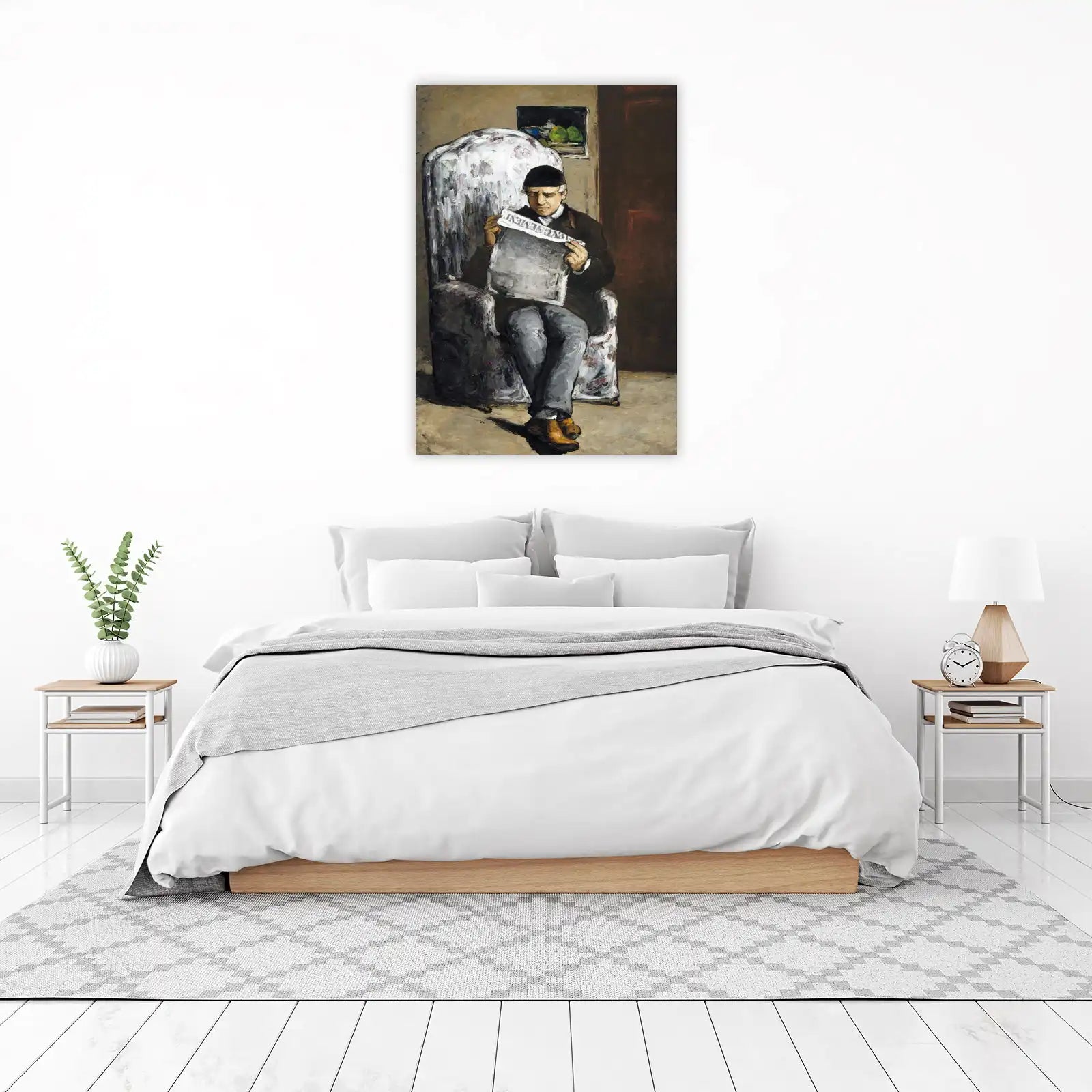 Man Reading Newspaper Wall Art | Modern Home Decor
