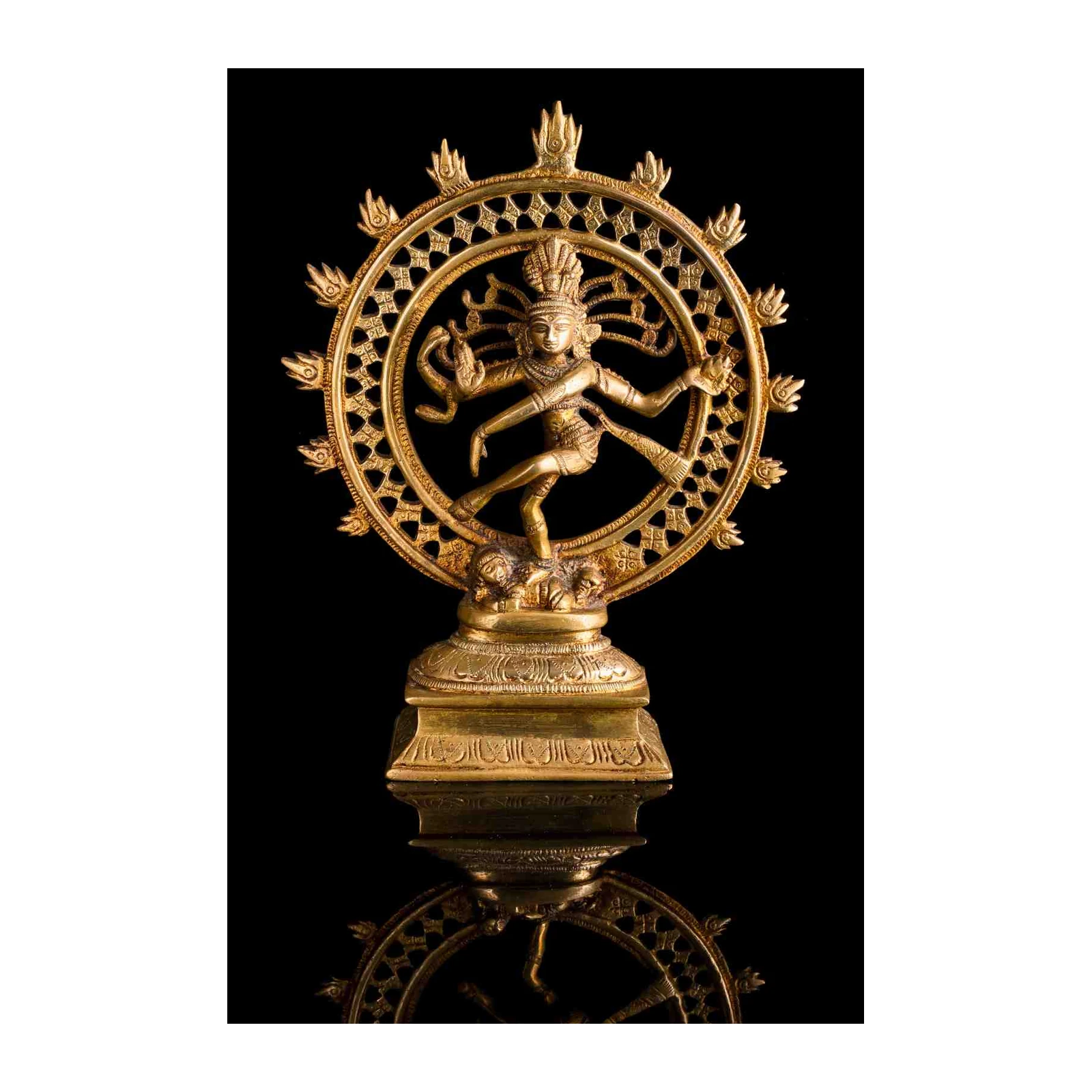 Elegant Dancing Shiva Nataraja Brass Wall Art
