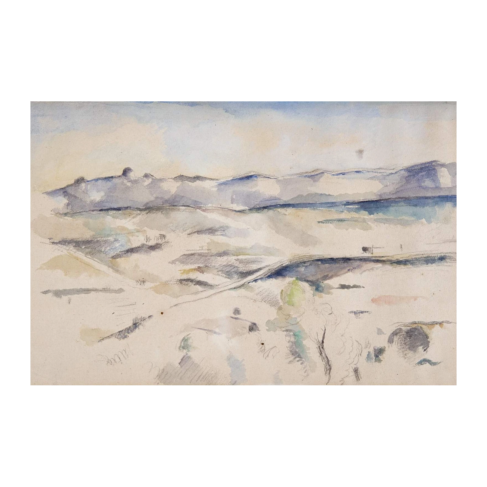 Serene Landscape Watercolor Wall Art