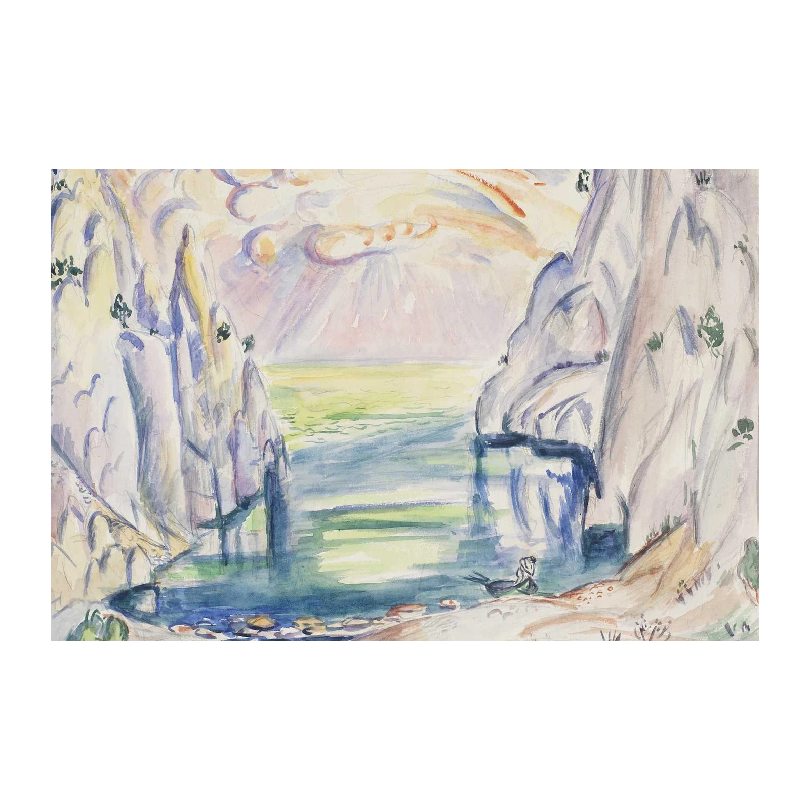 Coastal Serenity Watercolor Wall Art