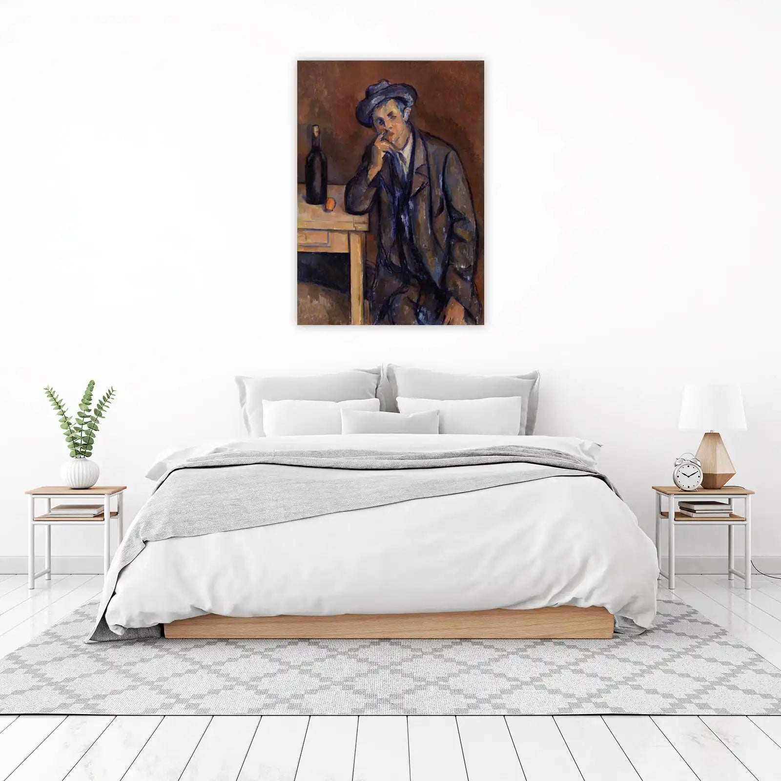 Man Smoking Hat Bottle Wall Art Wall Art