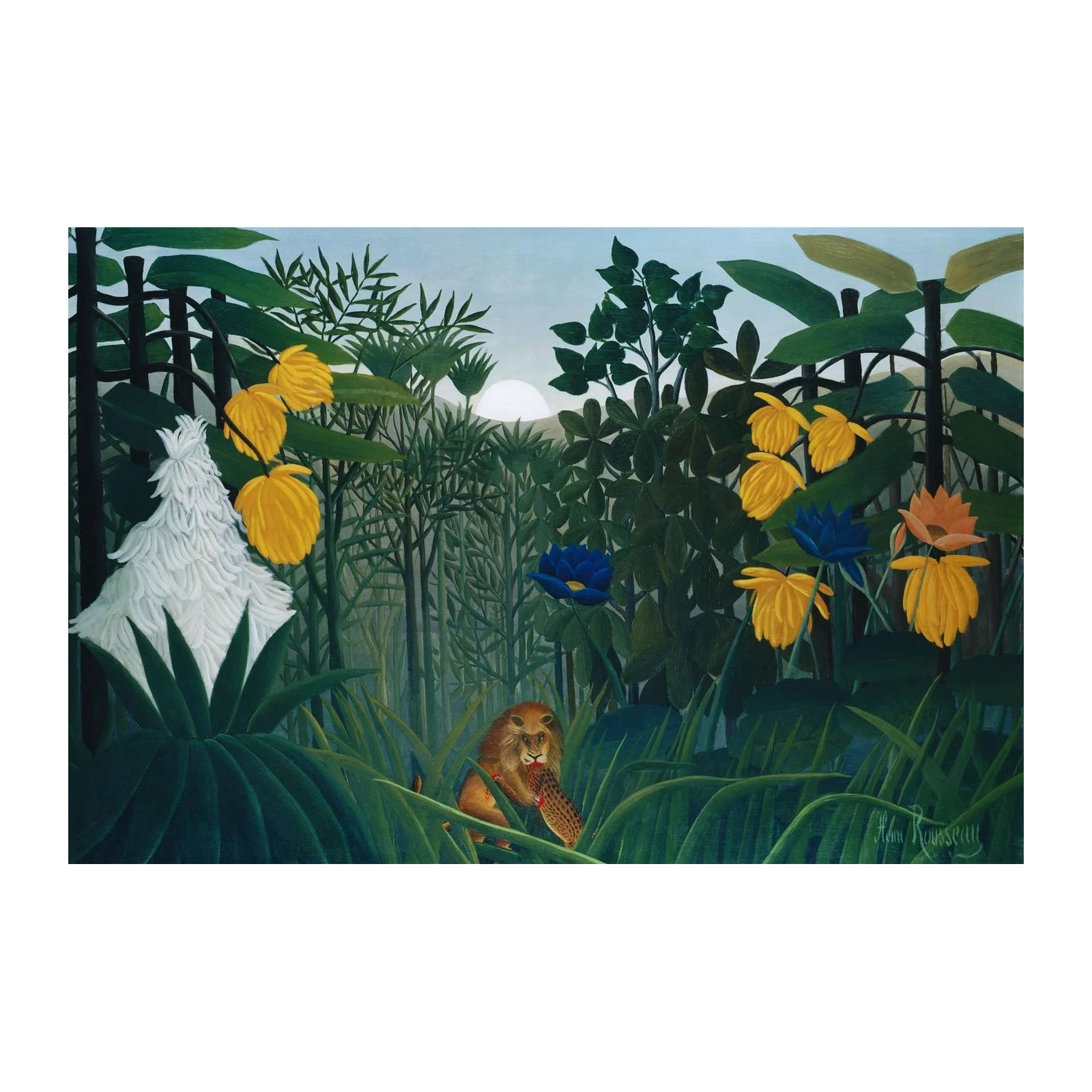 Jungle Lion Hunt Wall Art