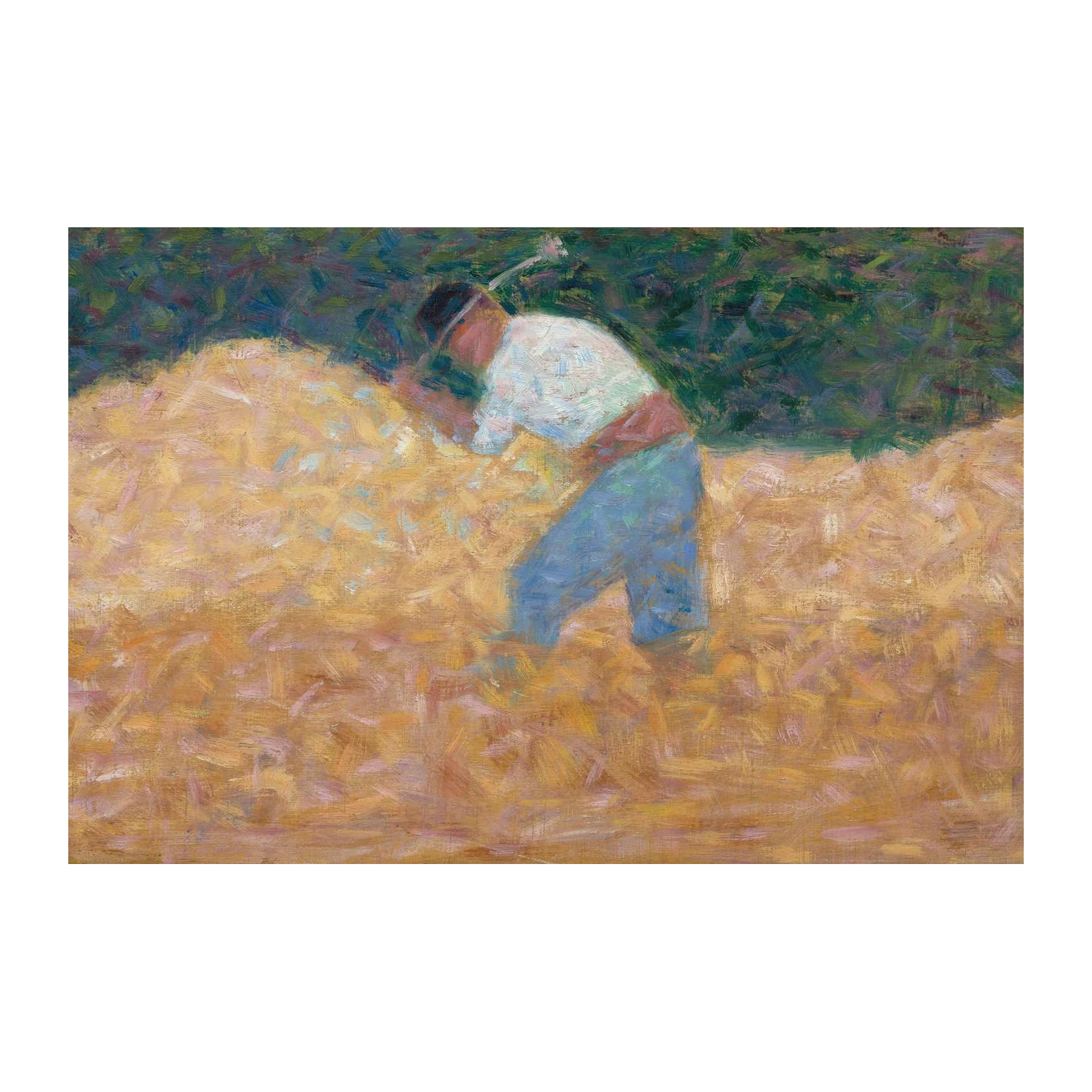 Farmer in Hayfield Impressionist Wall Art