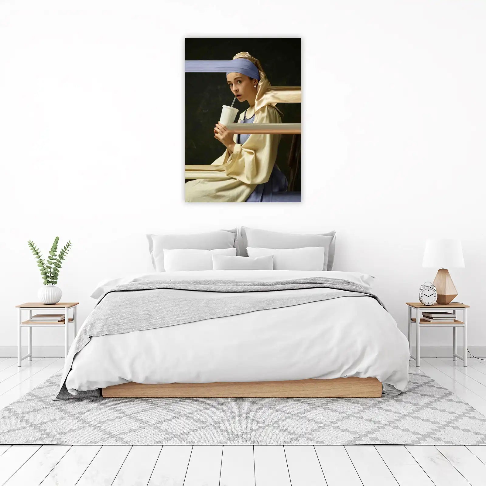 Modern "Girl with a Pearl Earring" Drink Wall Art