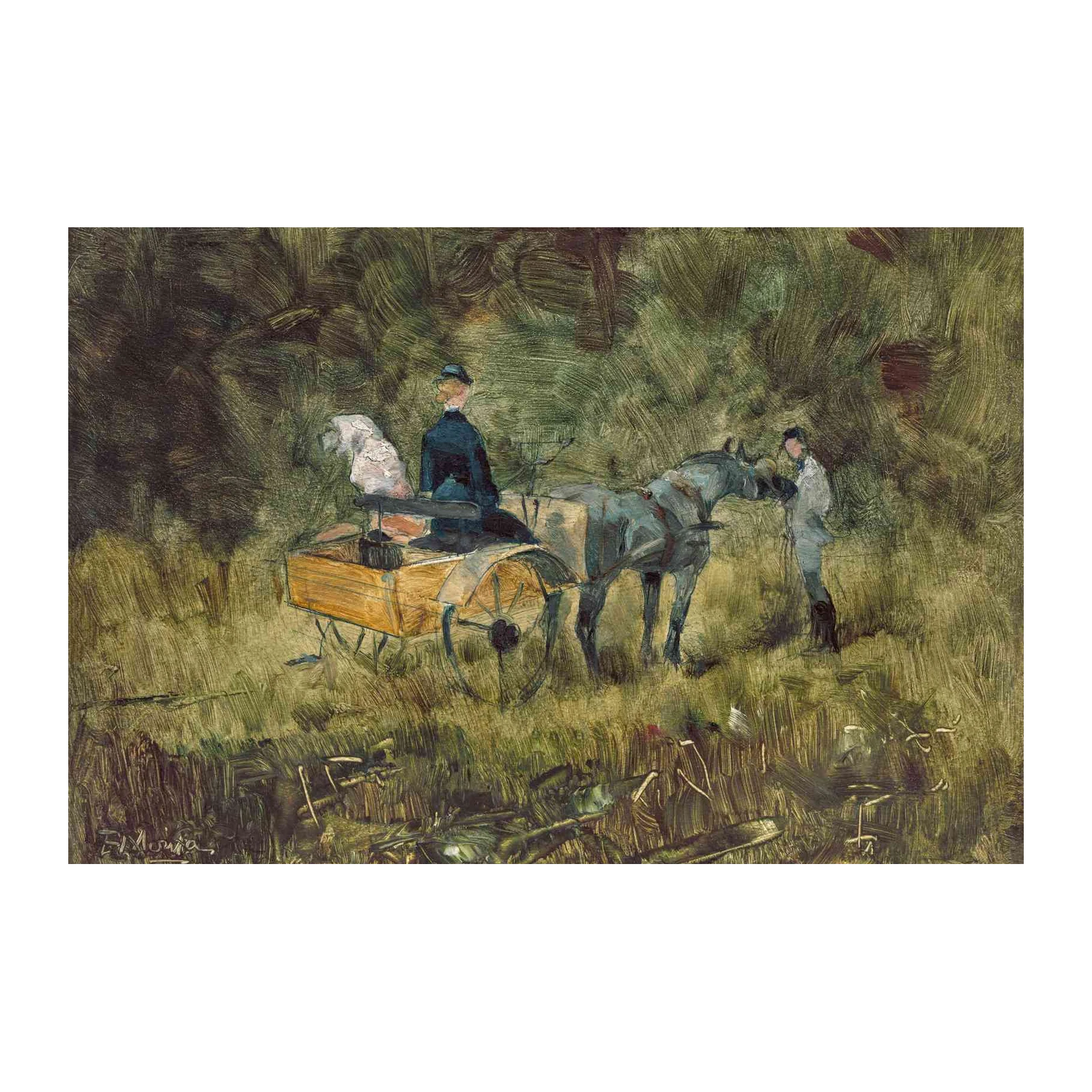 Equestrian Scene Wall Art - Vintage Art