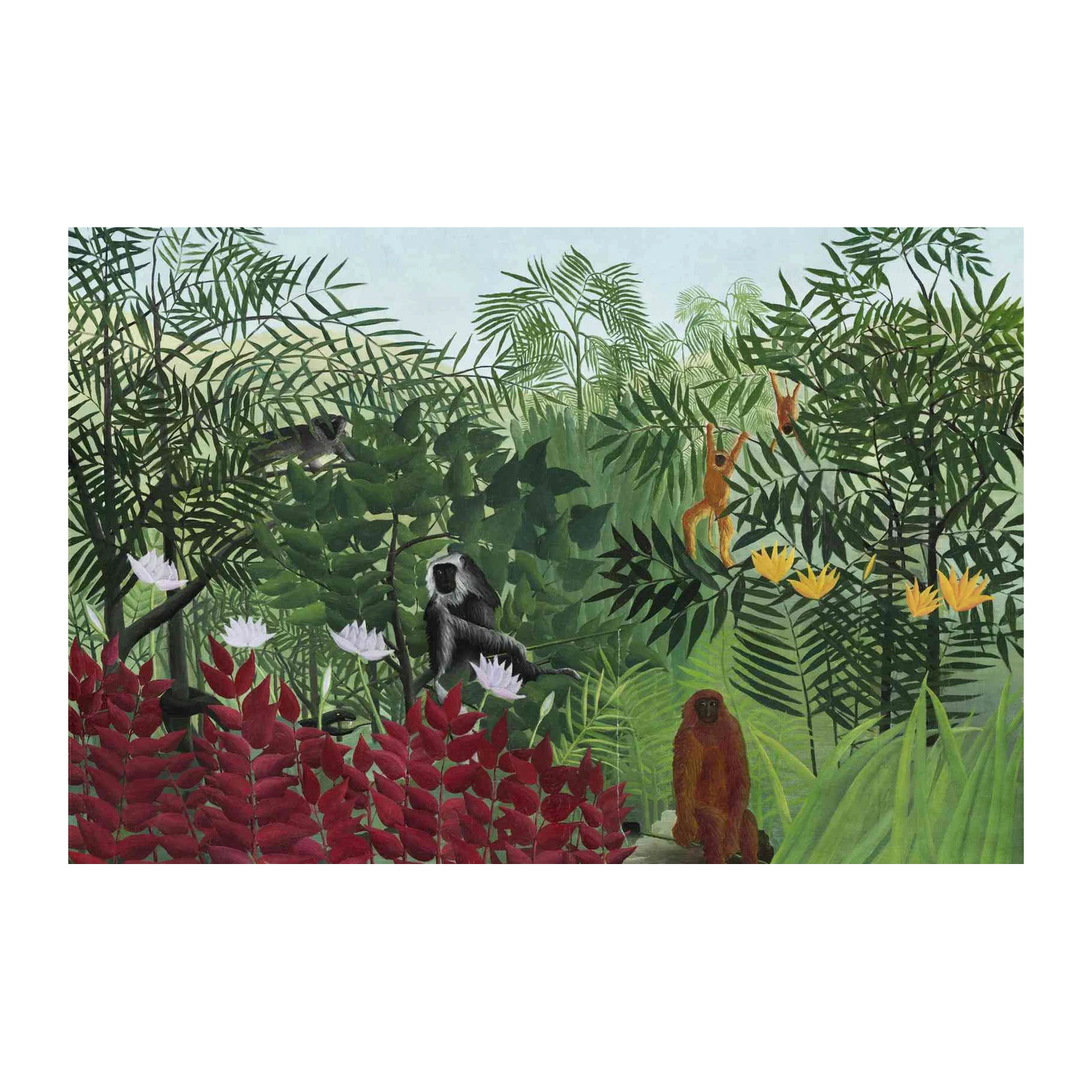 Jungle Monkeys & Flora Wall Art