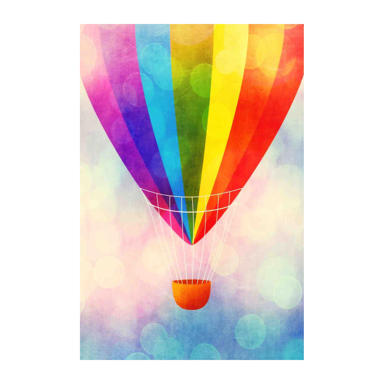 Rainbow Hot Air Balloon Wall Art