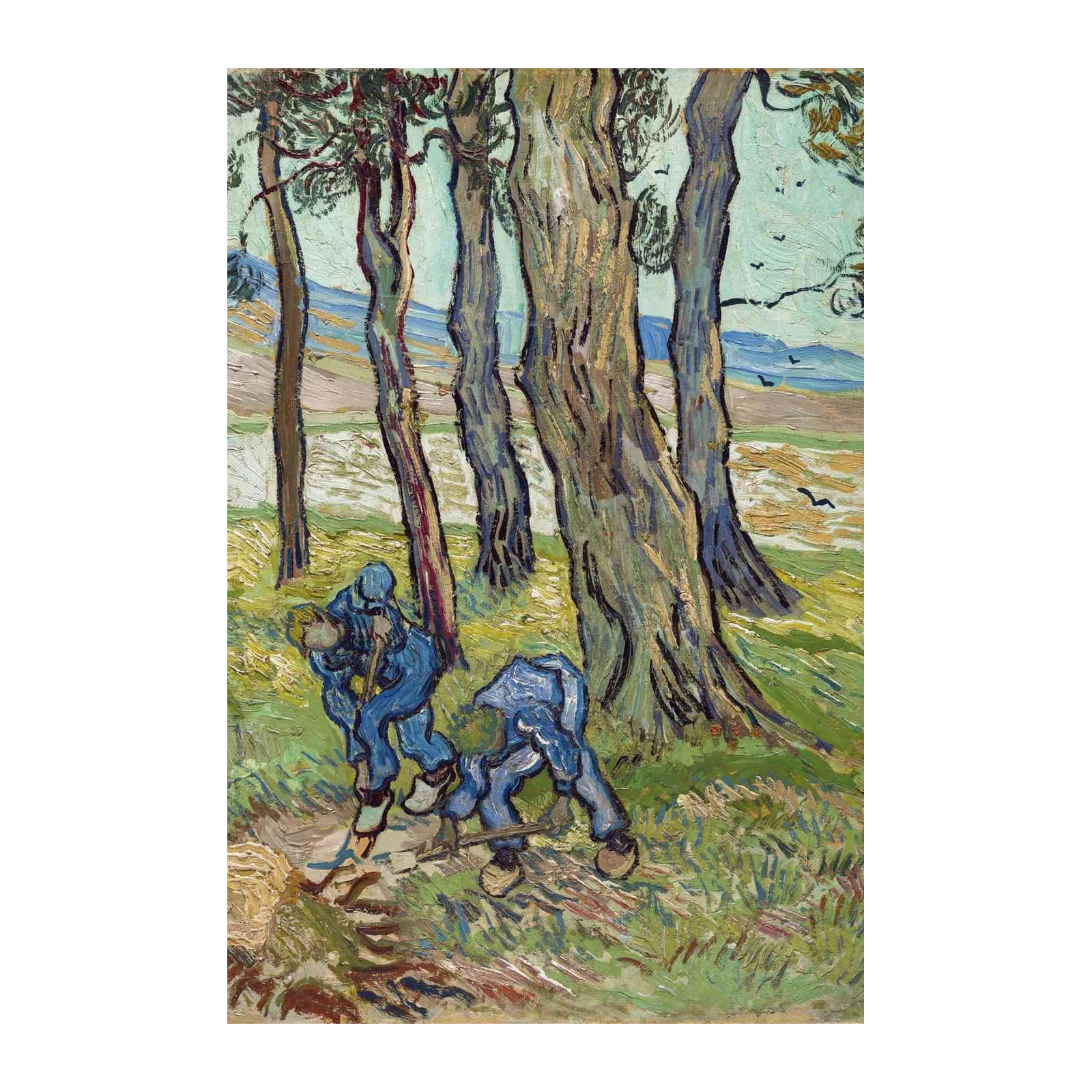 Van Gogh Workers in the Cypress Trees Wall Art