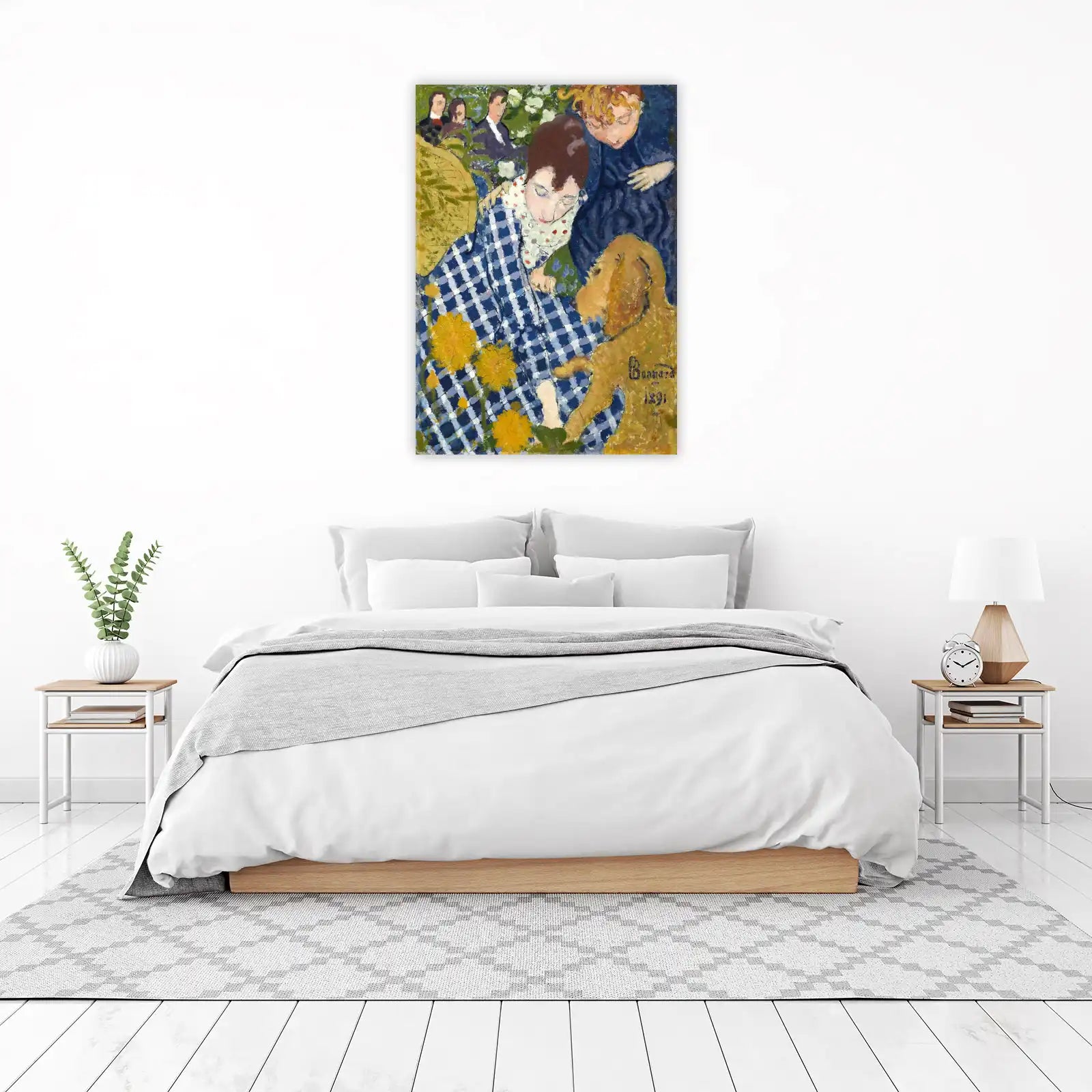 Impressionist Garden Scene with Dog Wall Art