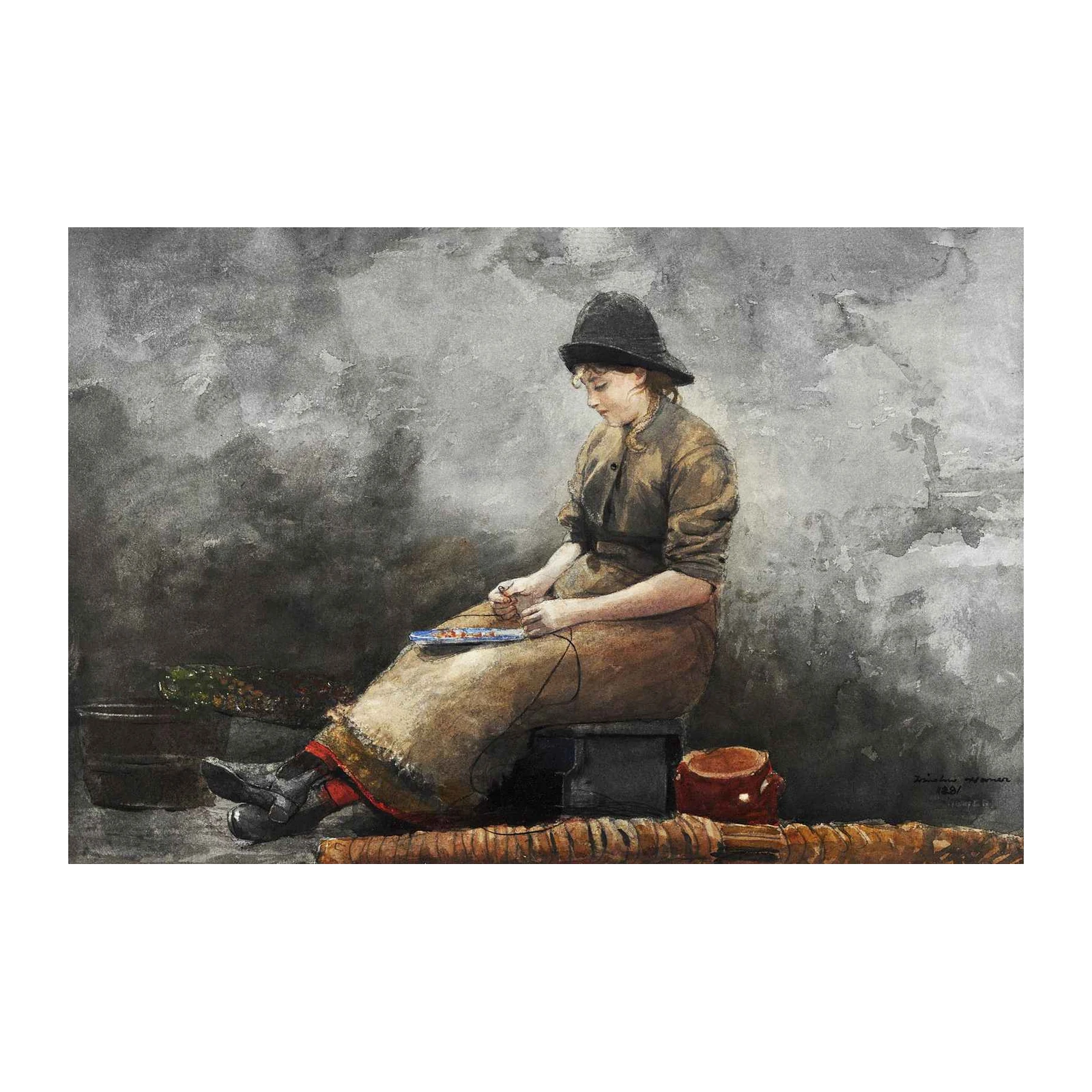 Nautical Girl Sewing Wall Art