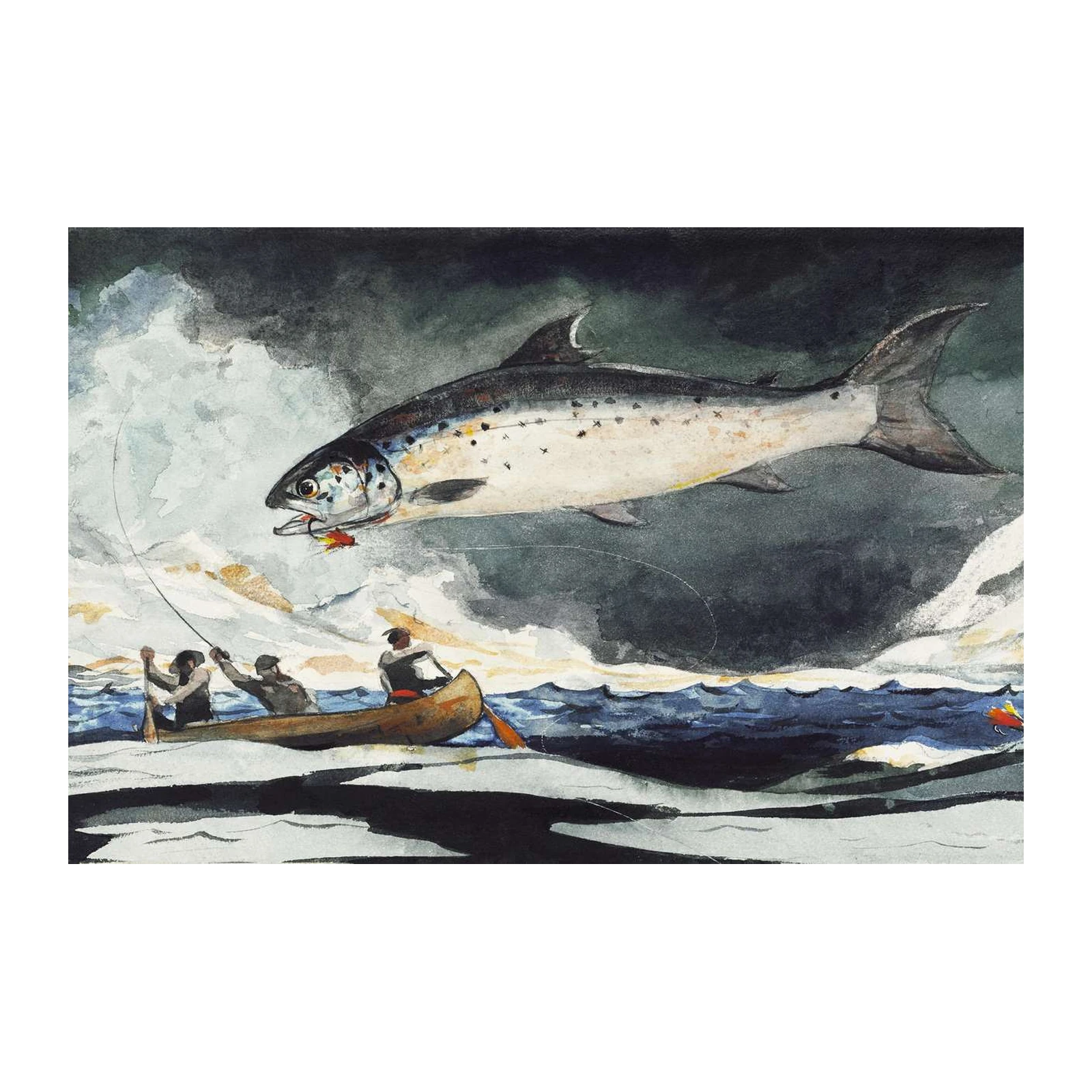 Epic Salmon Fly Fishing Adventure Wall Art