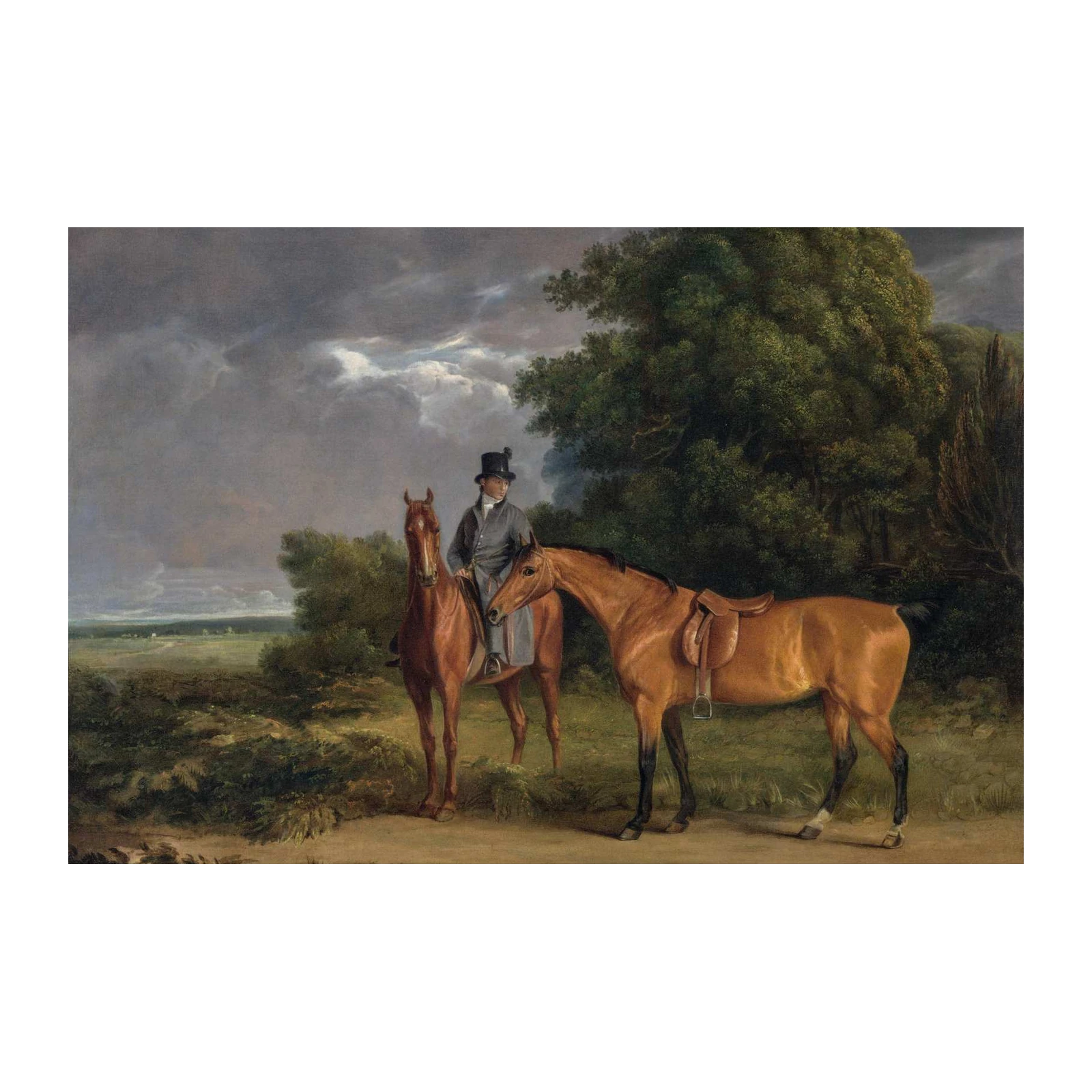 Equestrian Portrait Horse Rider Landscape Wall Art