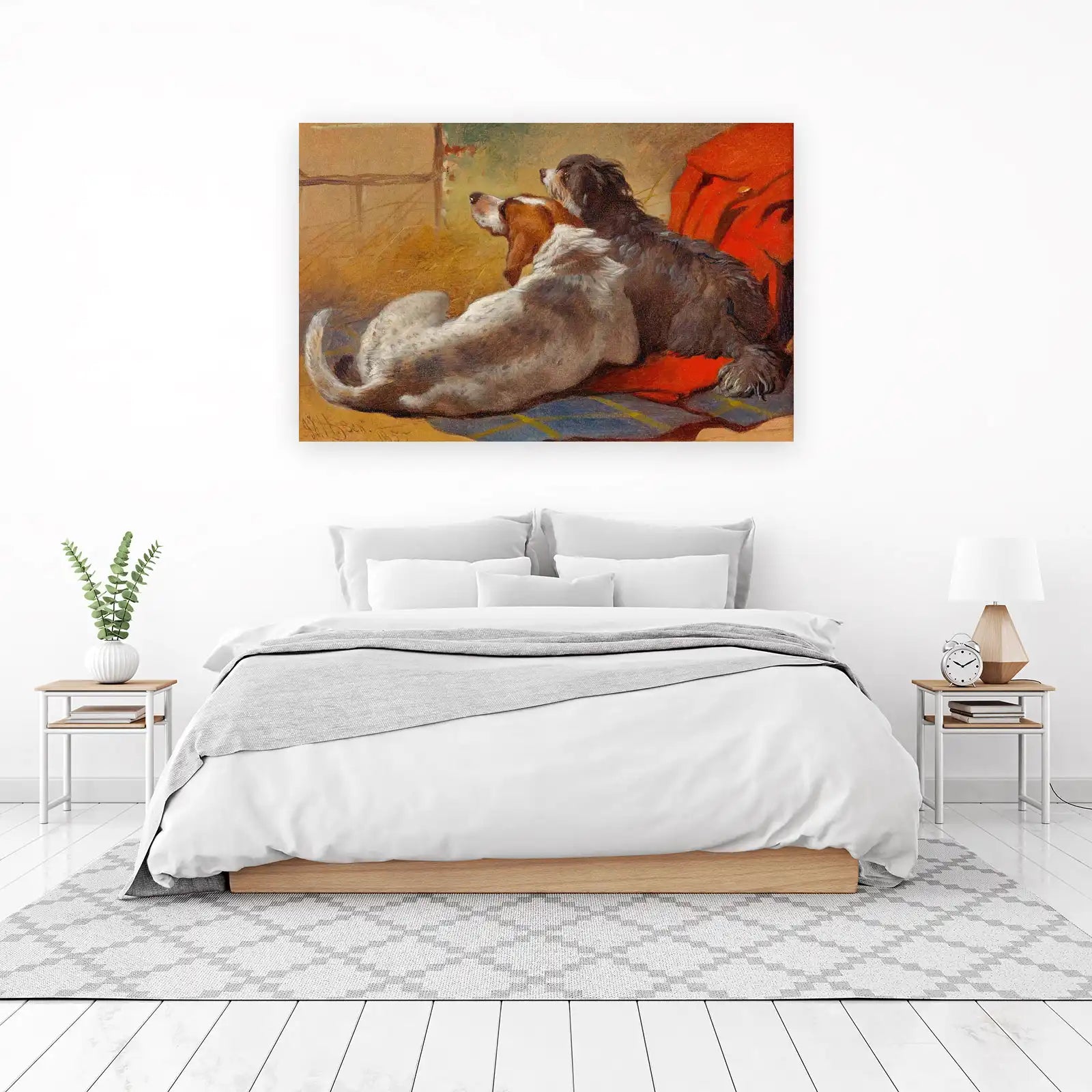Cozy Companions: Two Dogs Waiting Wall Art