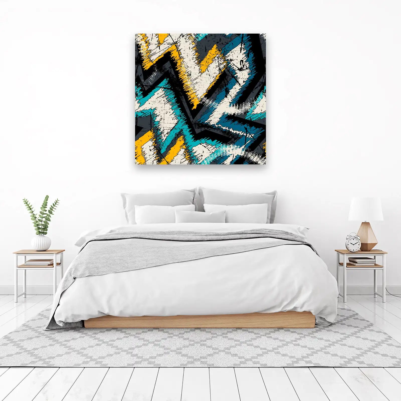 Abstract Graffiti Zigzag Wall Art