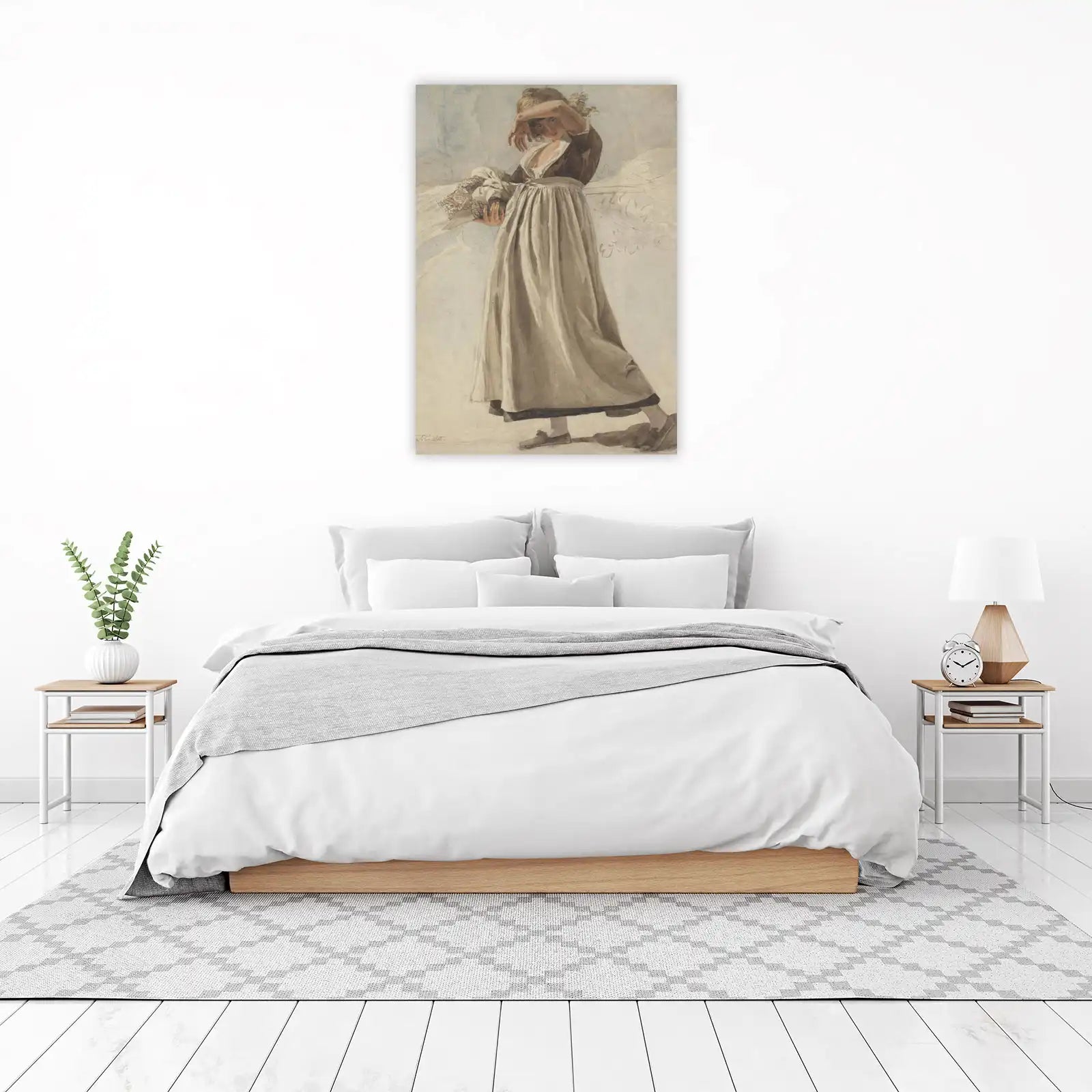 Vintage Woman with Laundry Wall Art