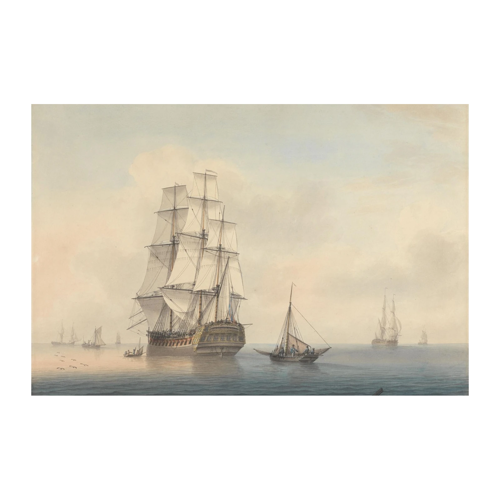 Majestic Tall Ship Seascape Vintage Wall Art