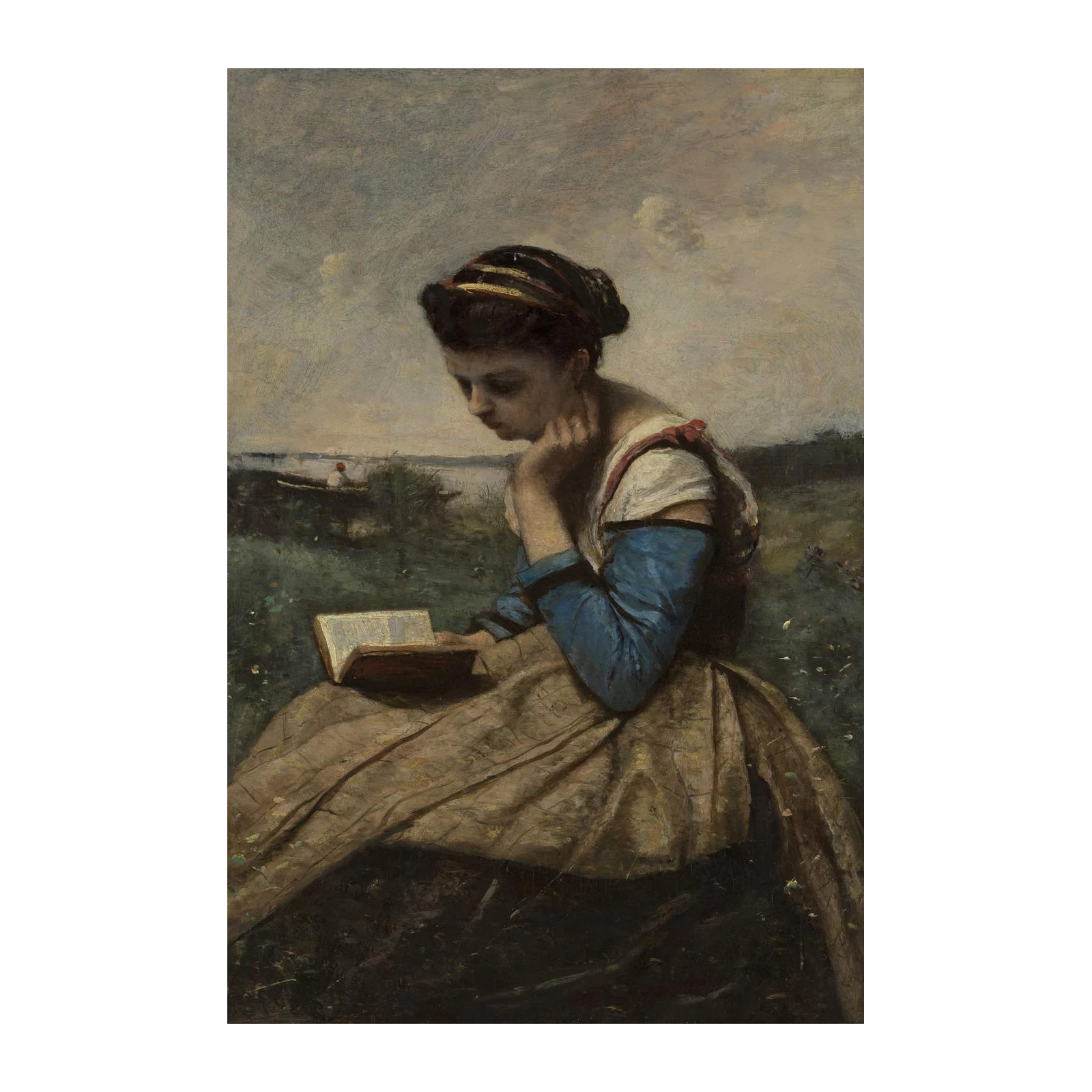 Tranquil Reader Serene Nature Wall Art