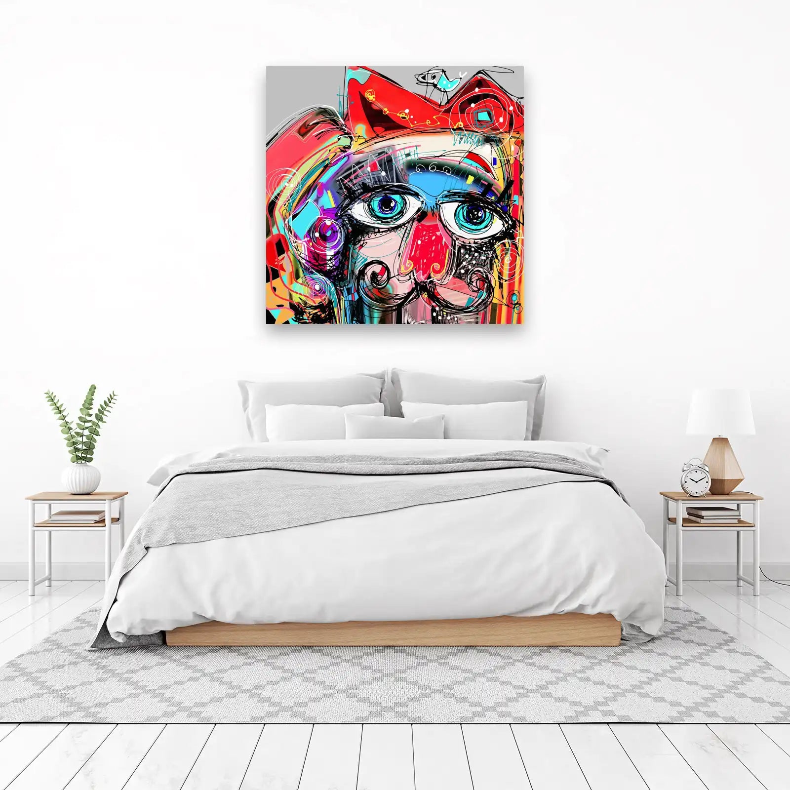Vibrant Abstract Cat Eyes Wall Art