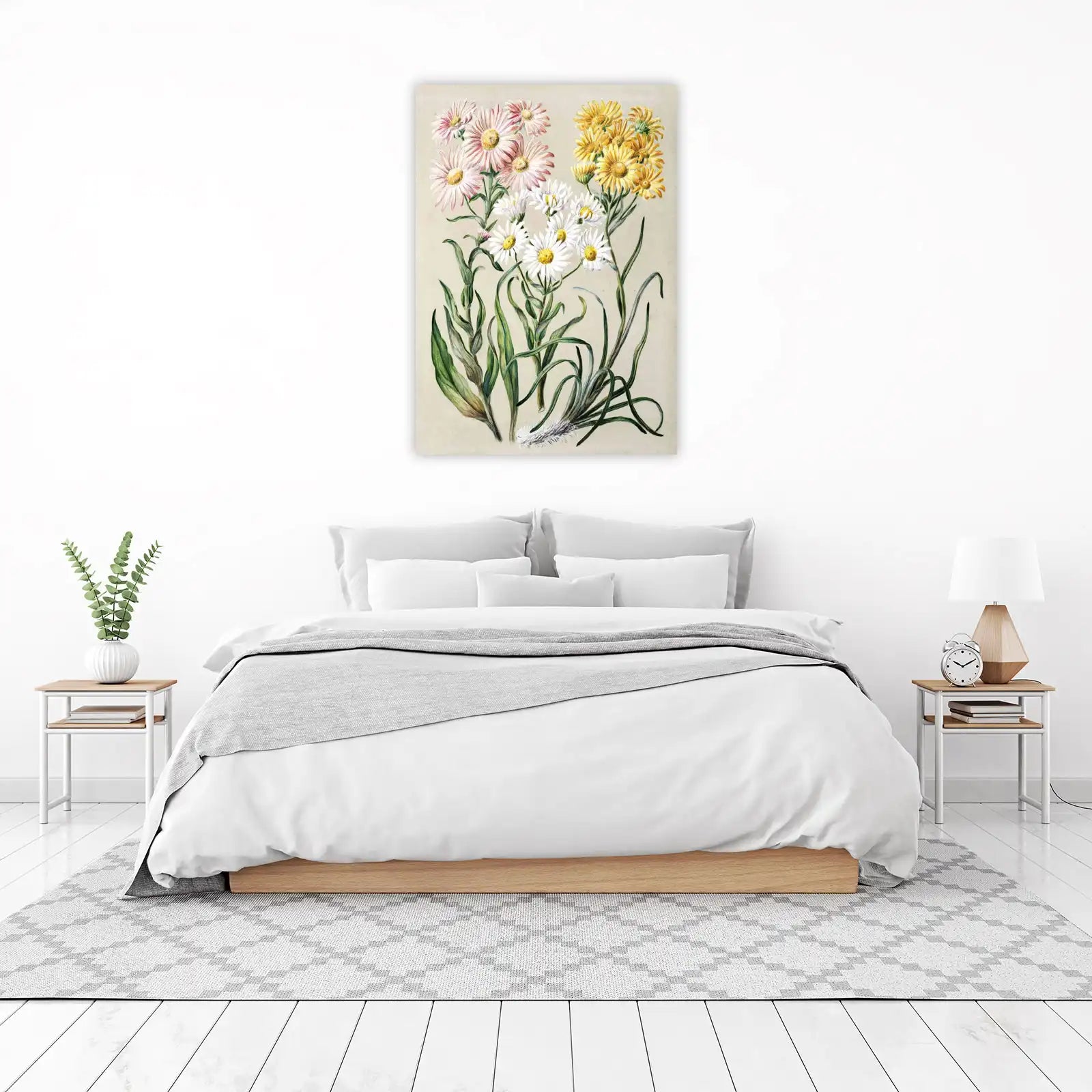 Vintage Floral Daisy & Aster Wall Art