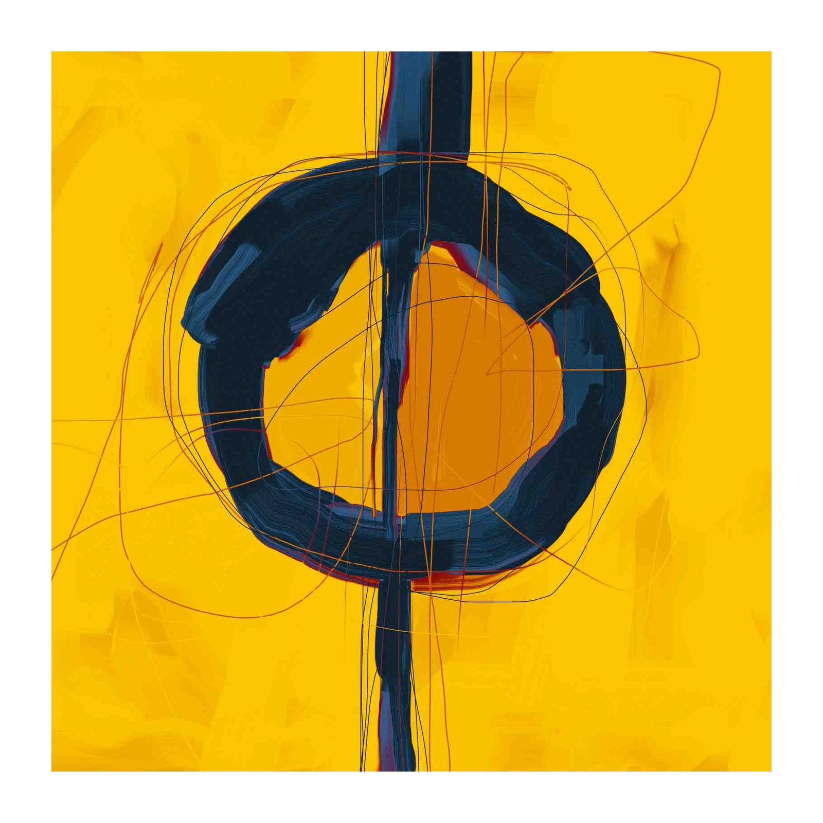 Abstract Harmony Blue & Yellow Wall Art