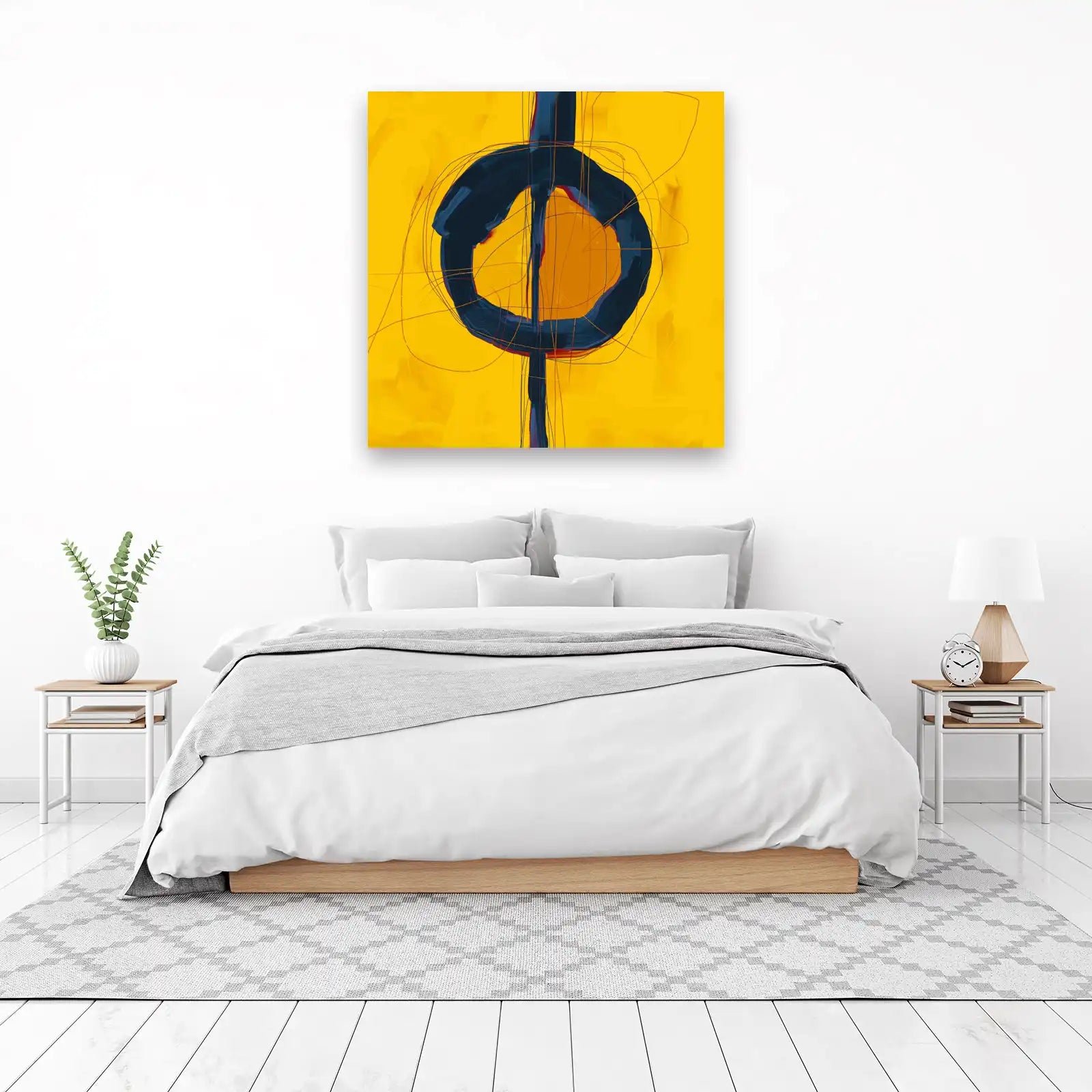Abstract Harmony Blue & Yellow Wall Art