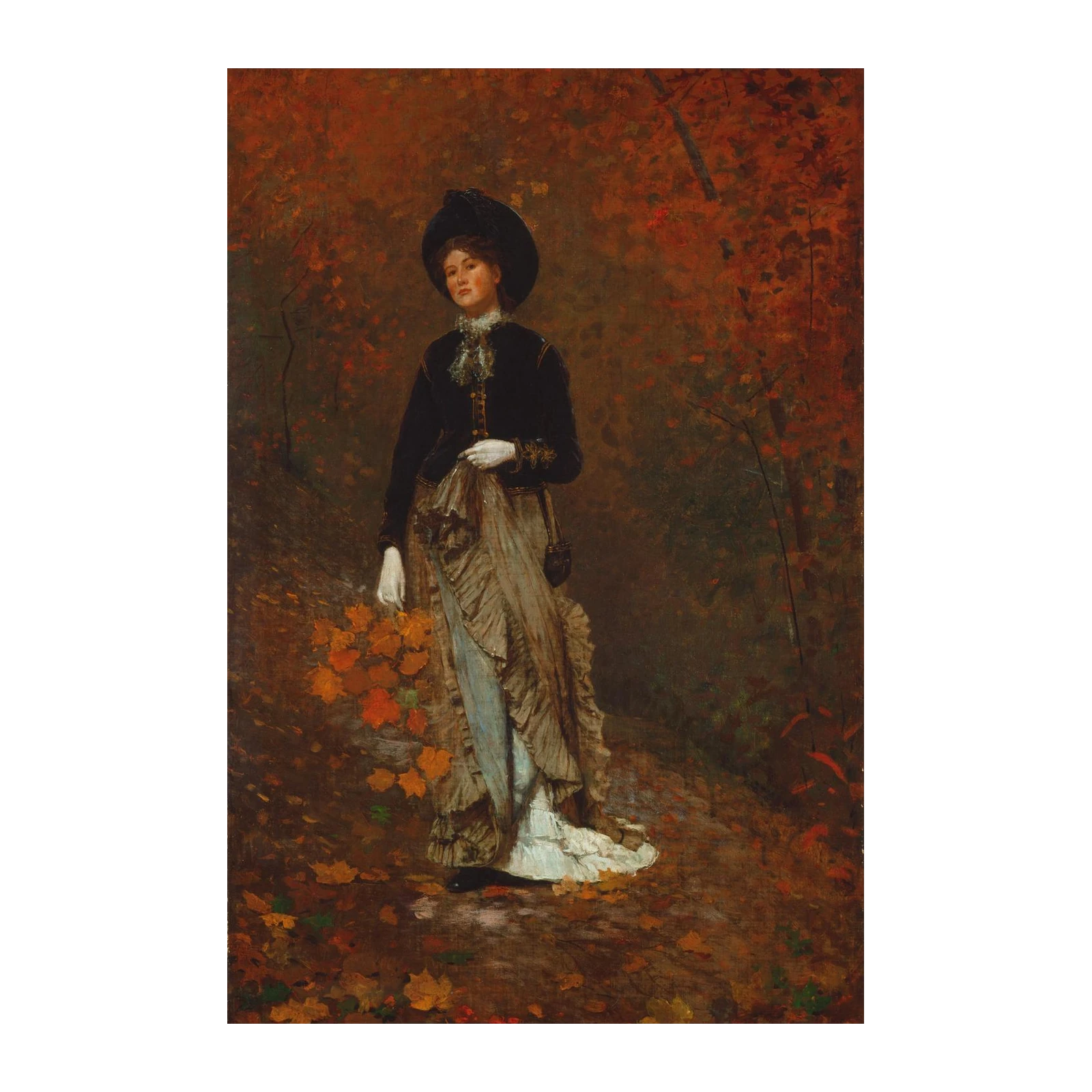 Victorian Lady Autumn Walk Wall Art
