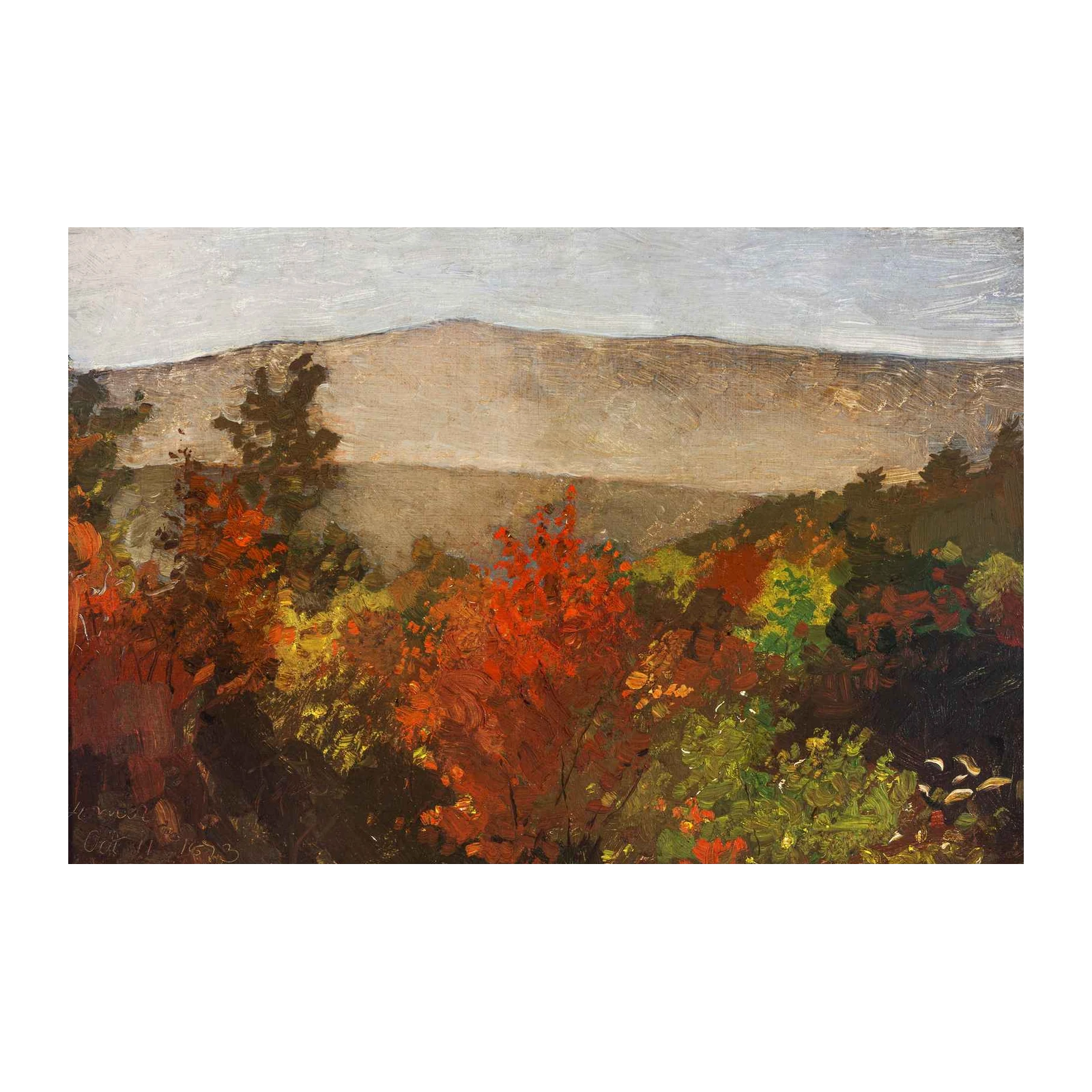 Autumn Mountain Landscape Oil Painting Wall Art