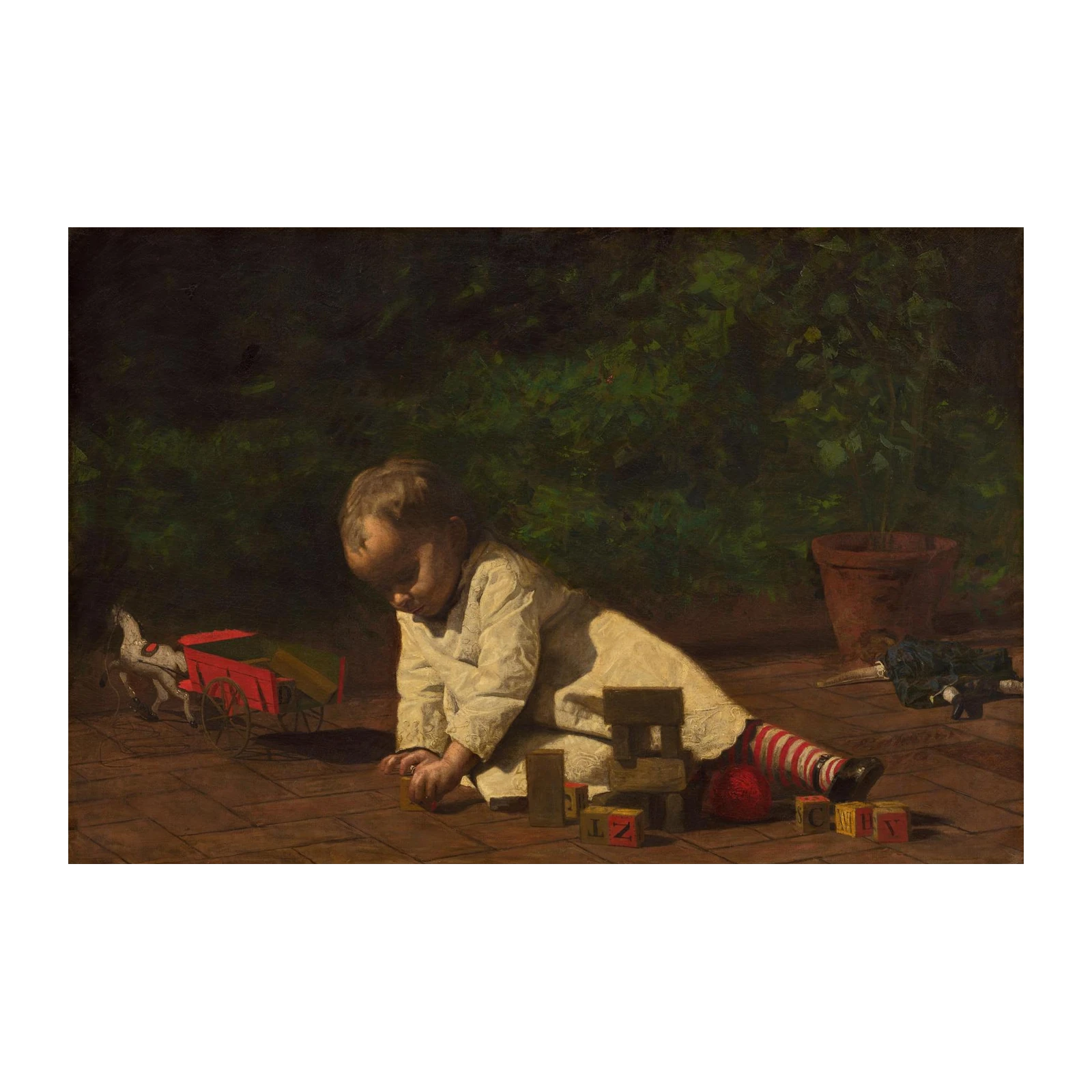 Nostalgic Childhood Play Scene Wall Art