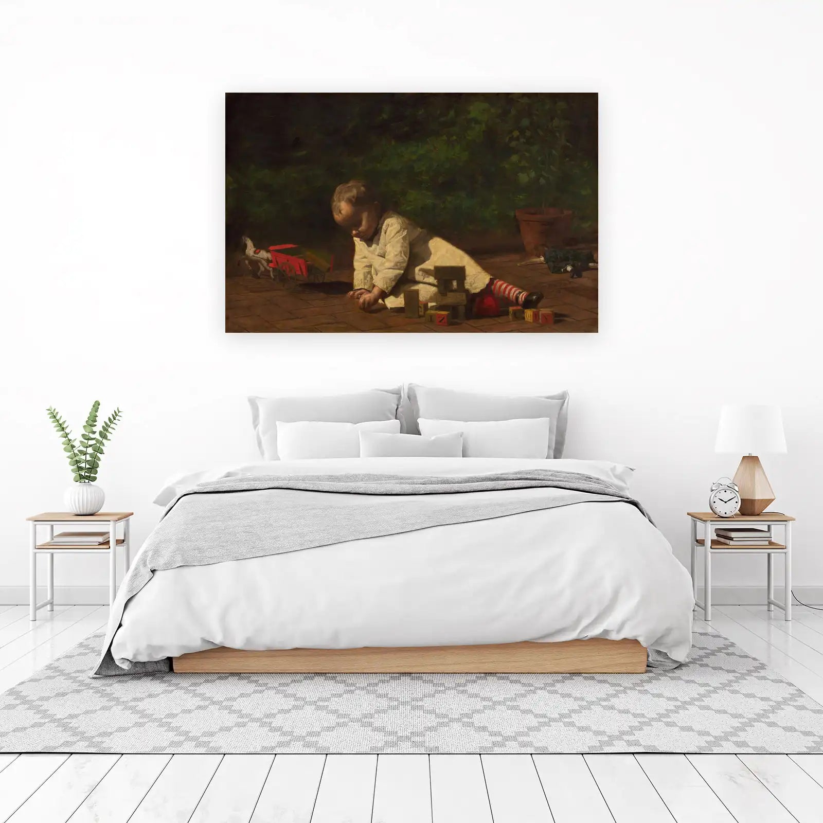 Nostalgic Childhood Play Scene Wall Art