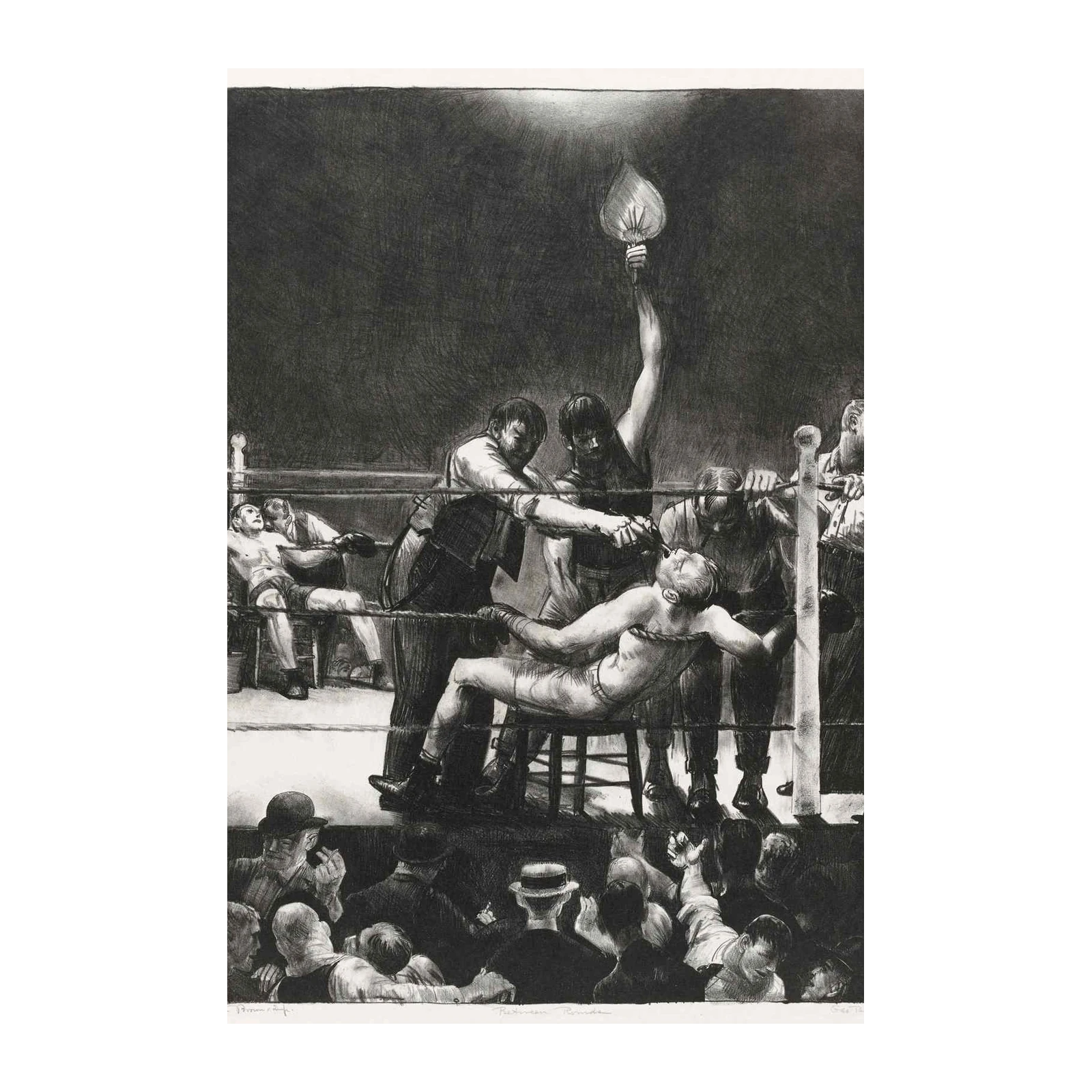 Boxing Match Drama Vintage Wall Art