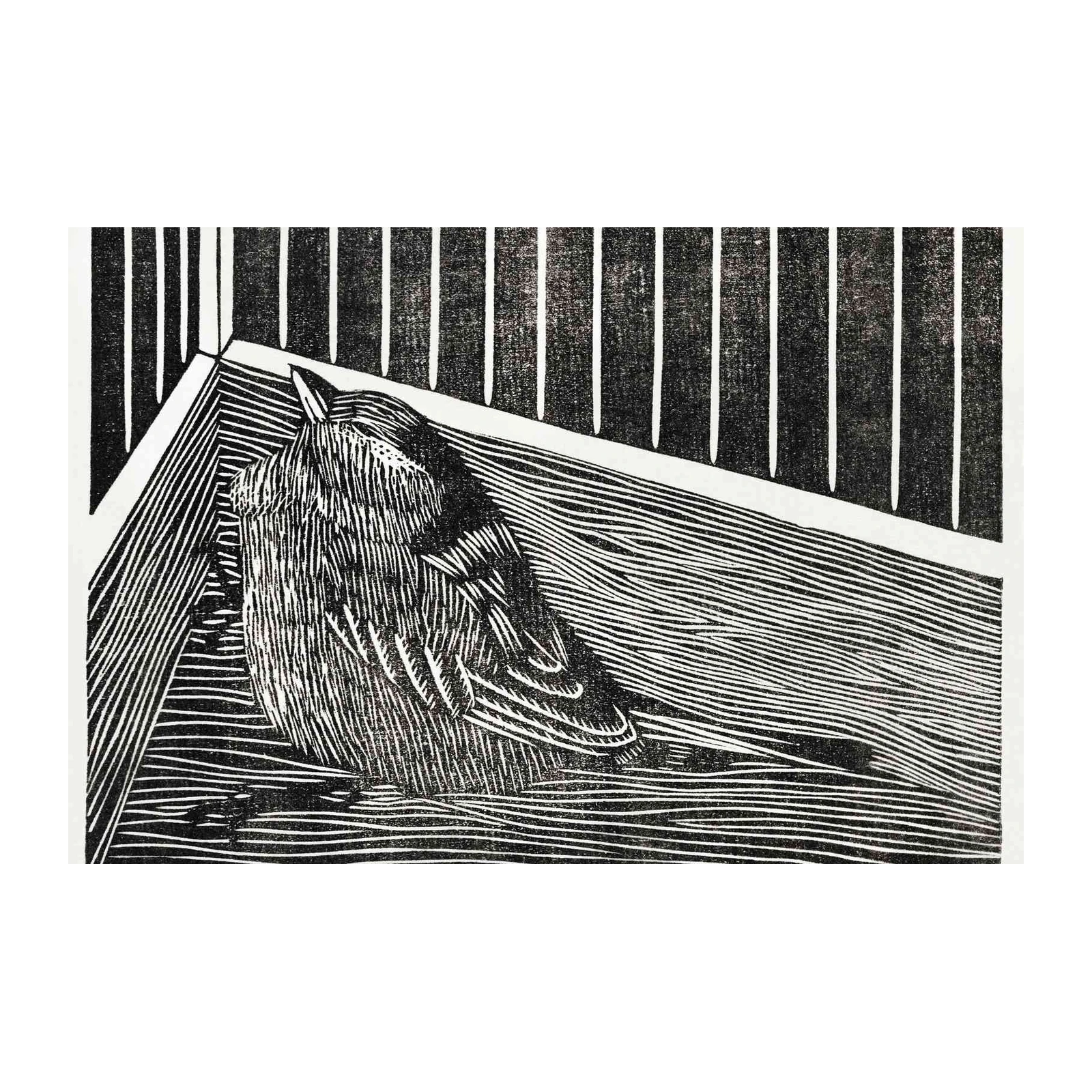 Captive Bird Linocut Wall Art