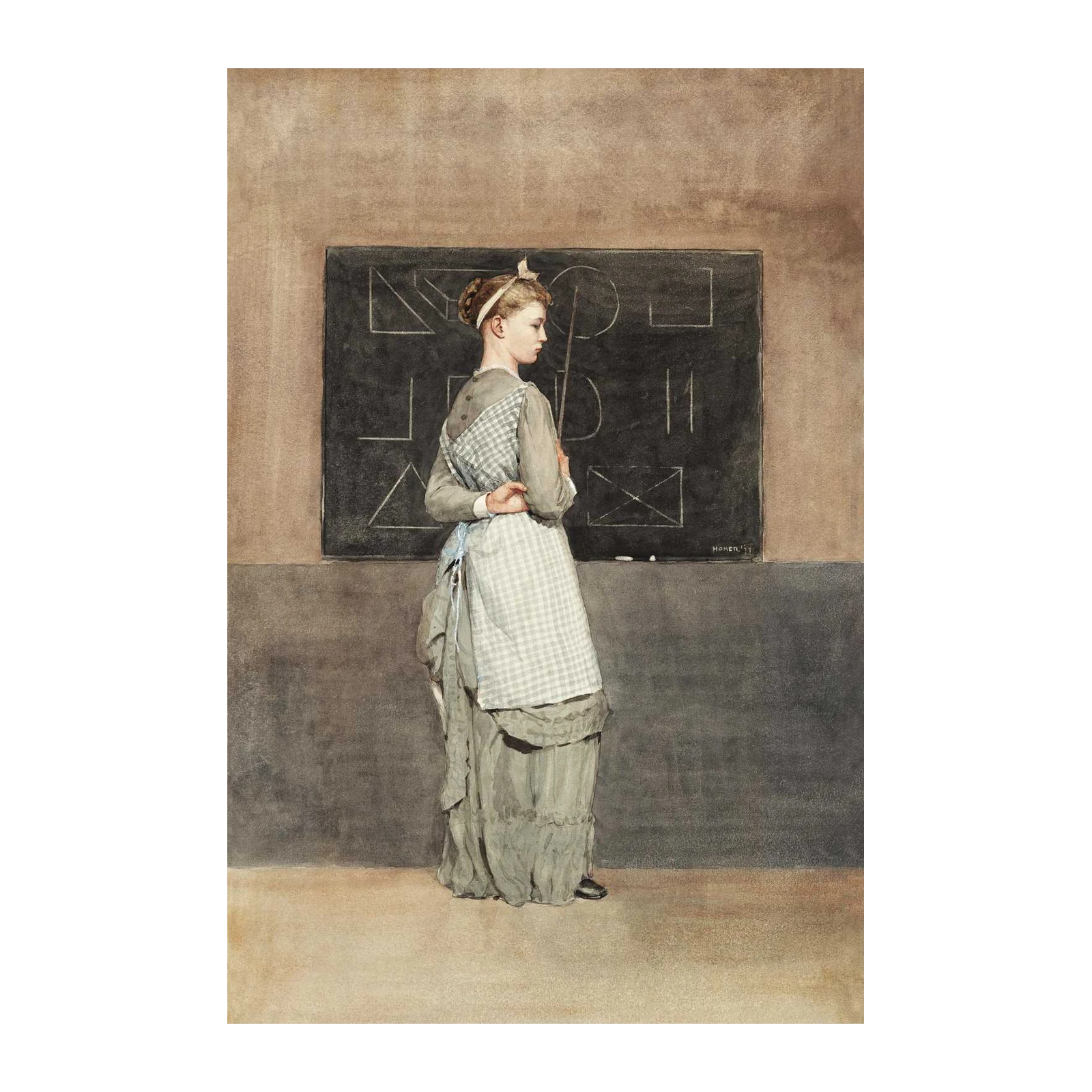 Vintage School Girl Lesson Wall Art