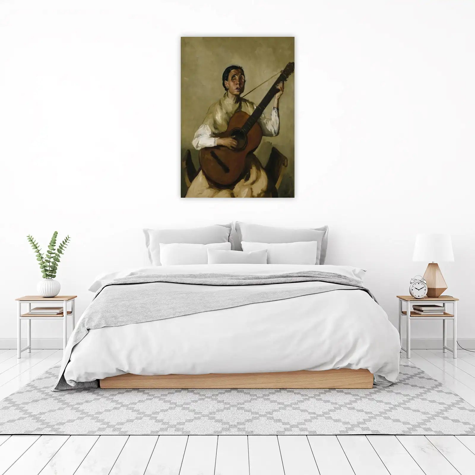 Gypsy Guitarist Expressive Portrait Wall Art