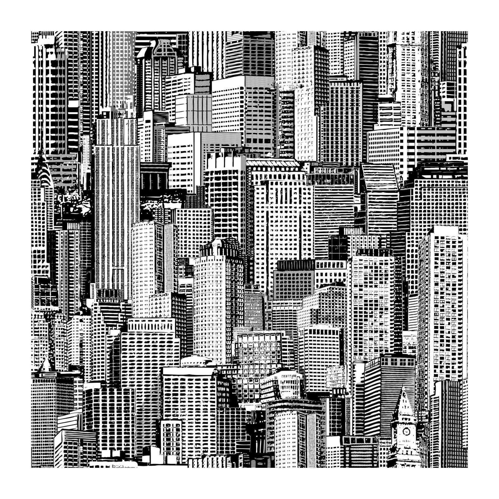 Urban Skyline Silhouette Wall Art