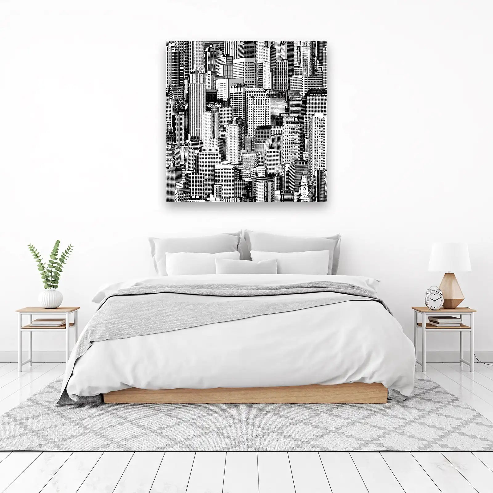 Urban Skyline Silhouette Wall Art