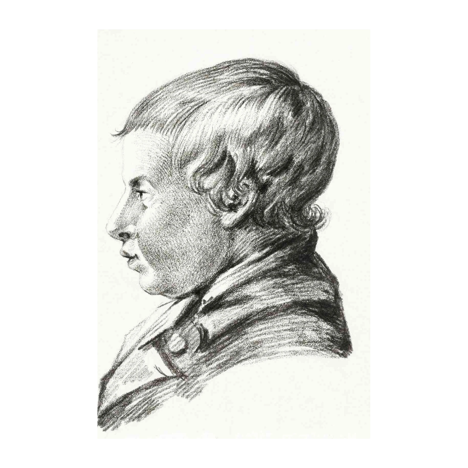 Charcoal Portrait Profile Boy Wall Art