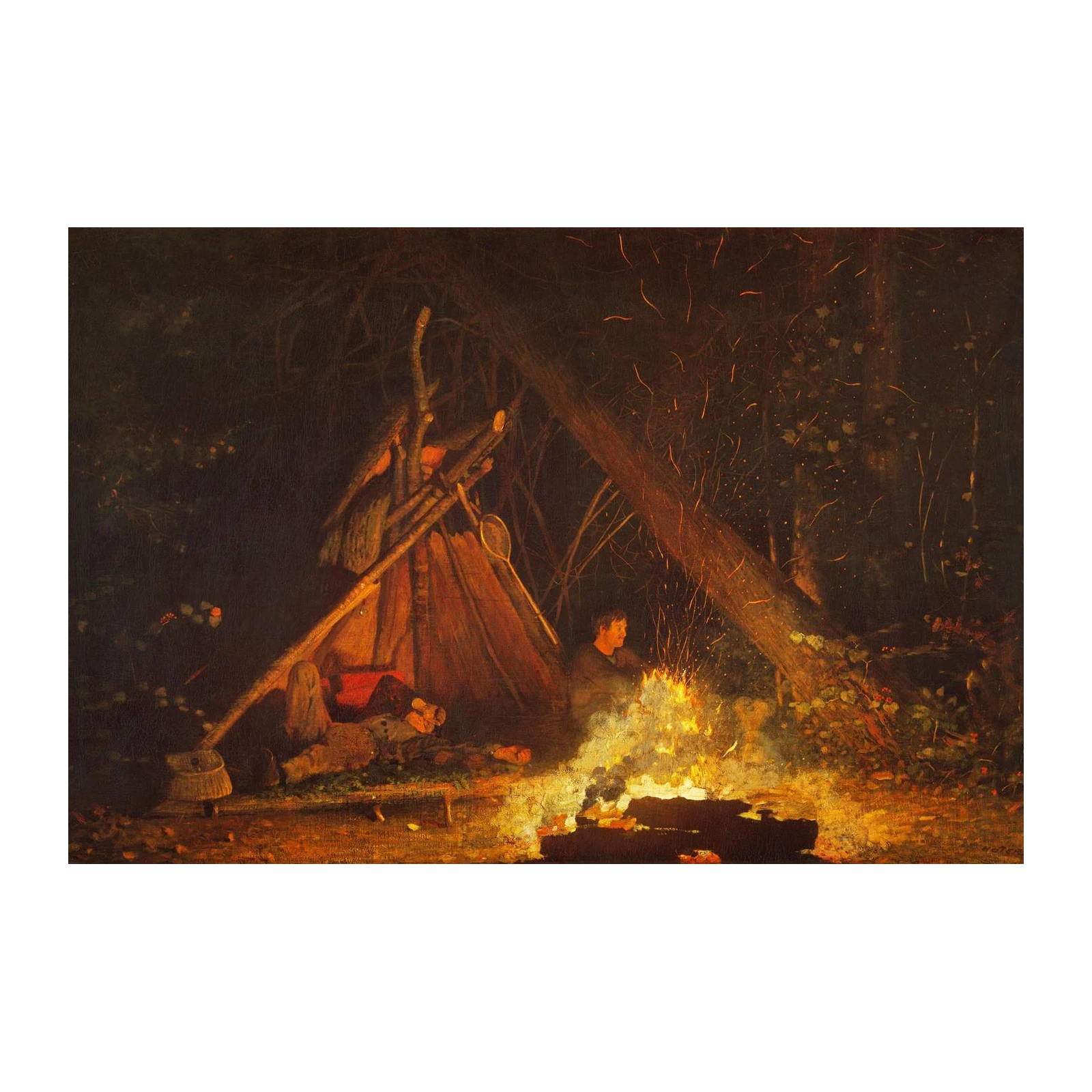 Cozy Campfire Night at Wilderness Wall Art