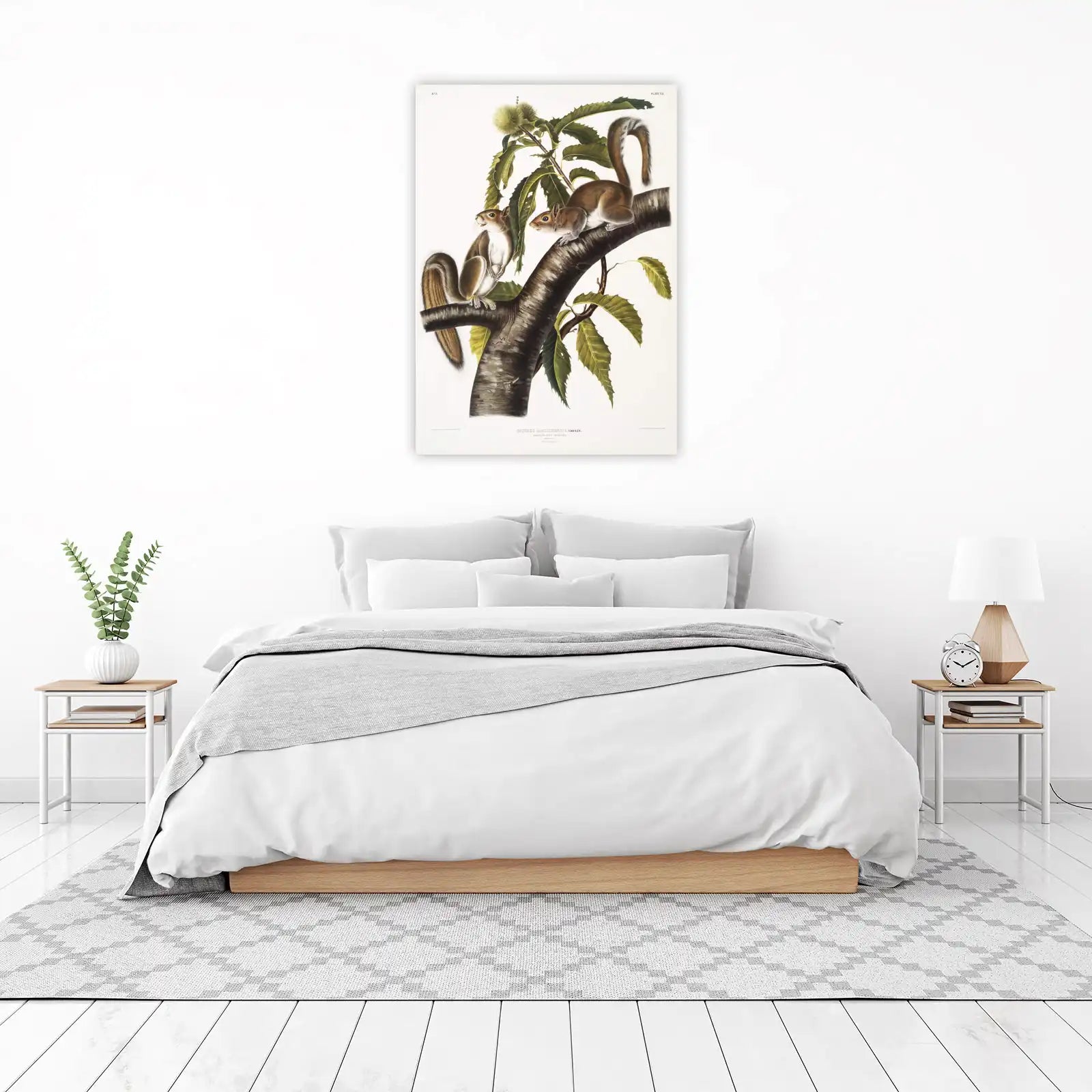 Vintage Squirrel & Chestnut Branch Wall Art
