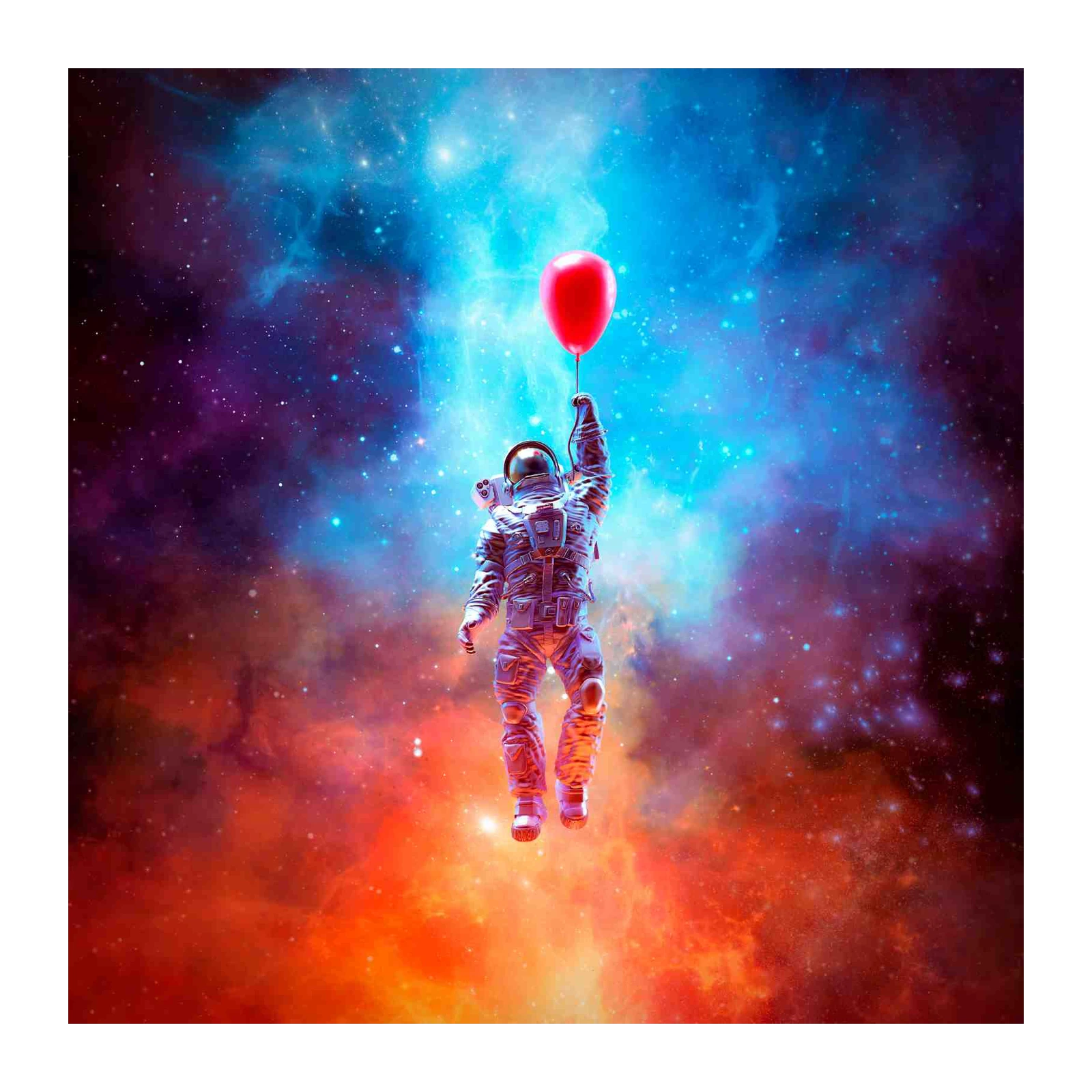 Astronaut Red Balloon Galaxy Wall Art