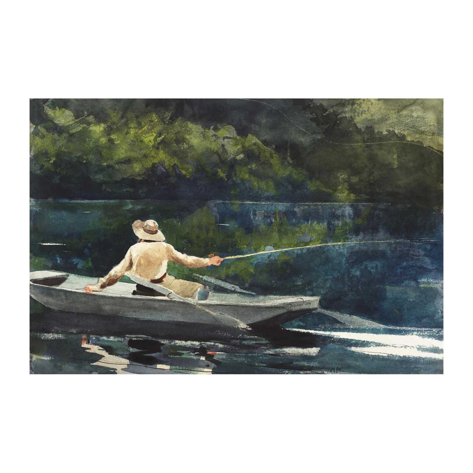 Serene Fly Fishing Landscape Wall Art