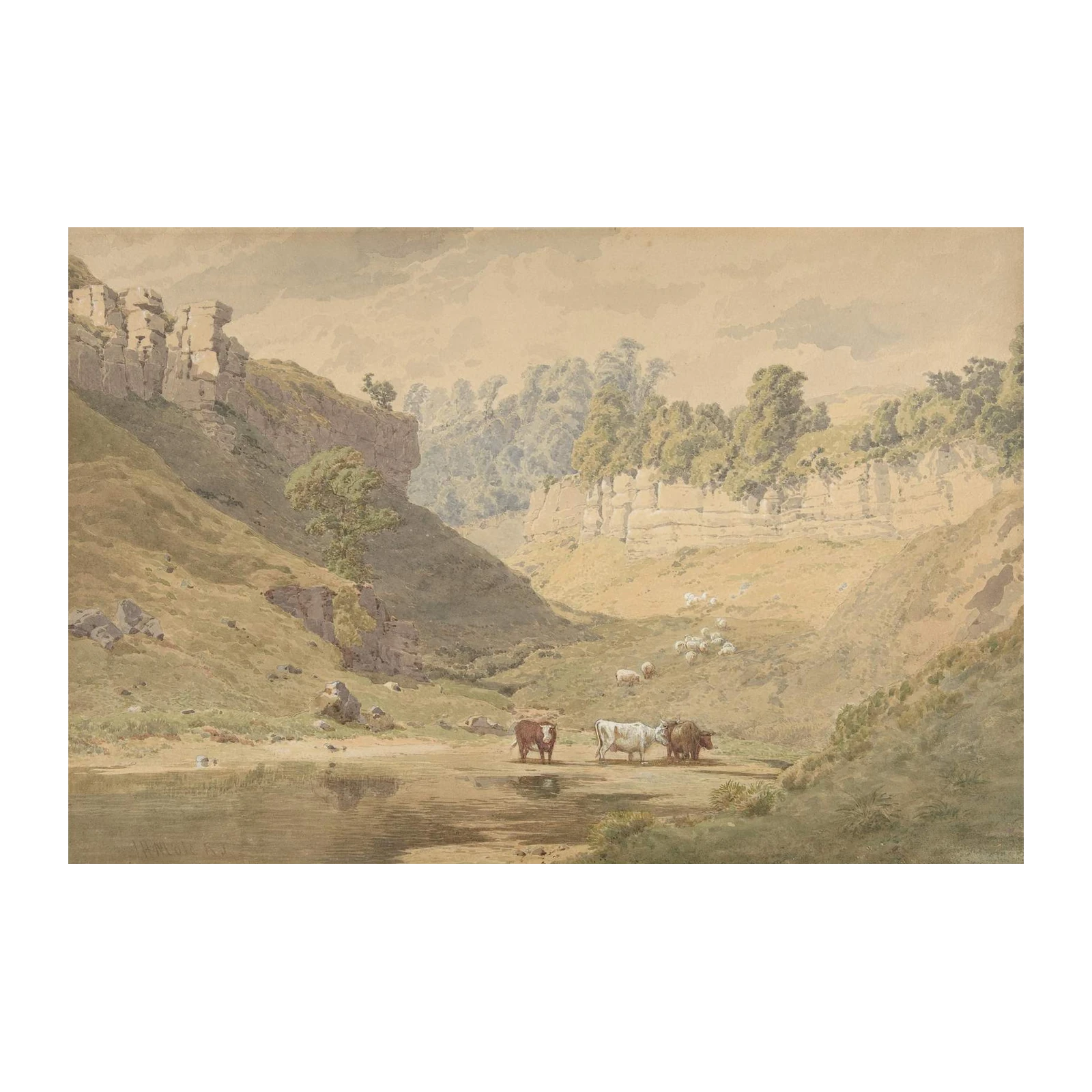 Tranquil Valley Cows & Sheep Wall Art