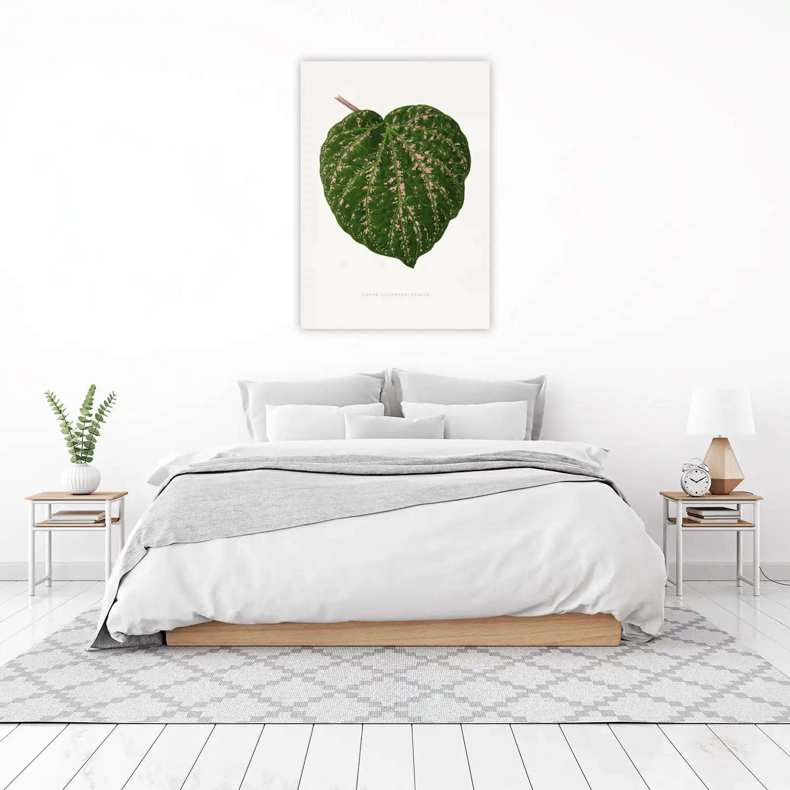 Vibrant Pink & Green Leaf Botanical Wall Art