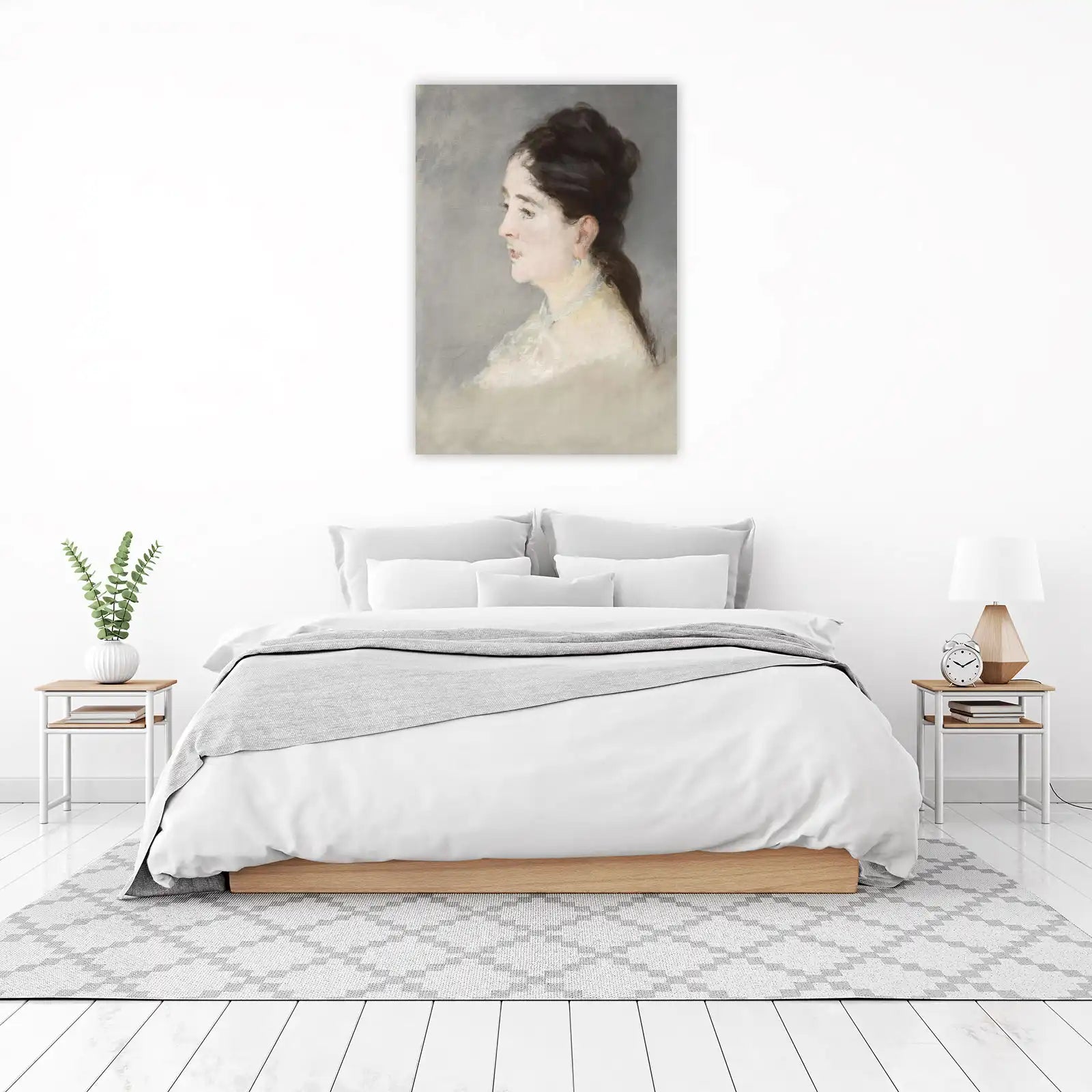 Elegant Profile Portrait Oil Painting Wall Art