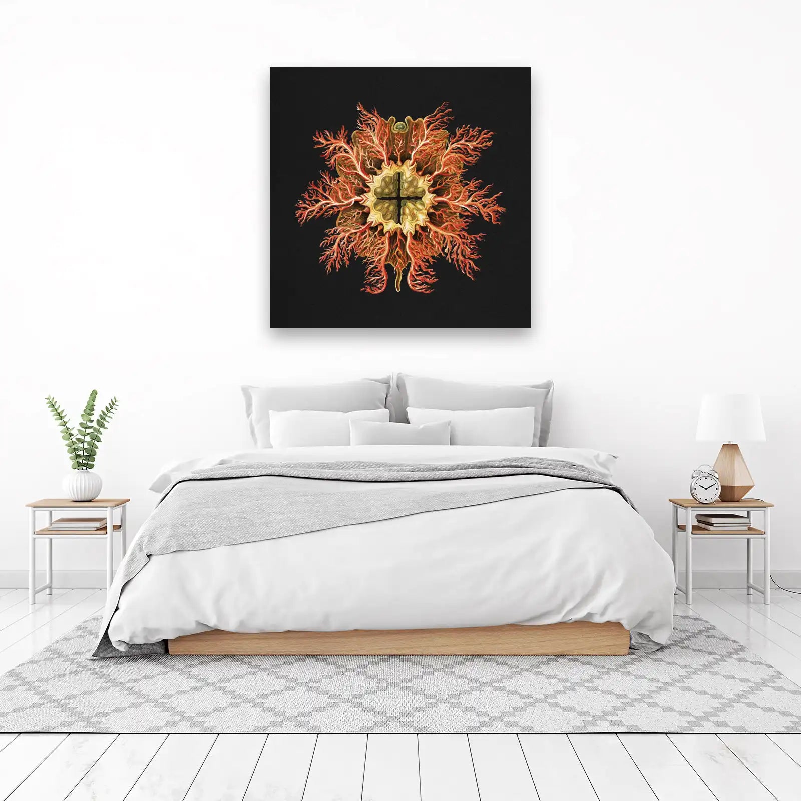 Vintage Coral Botanical Art Wall Art