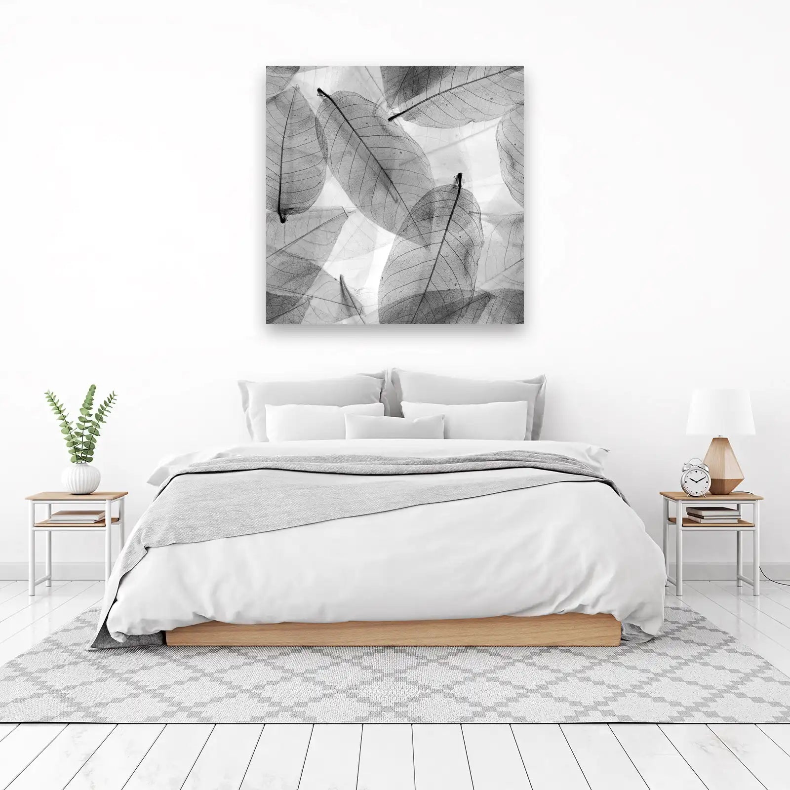 Monochromatic Leaf Skeleton Macro Wall Art