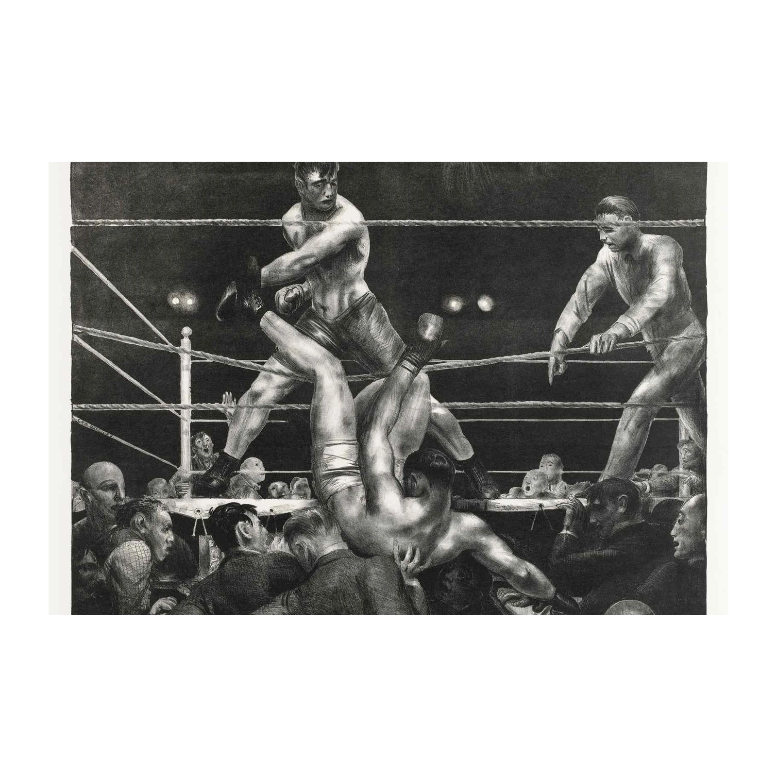 Intense Boxing Match Vintage Artwork Wall Art