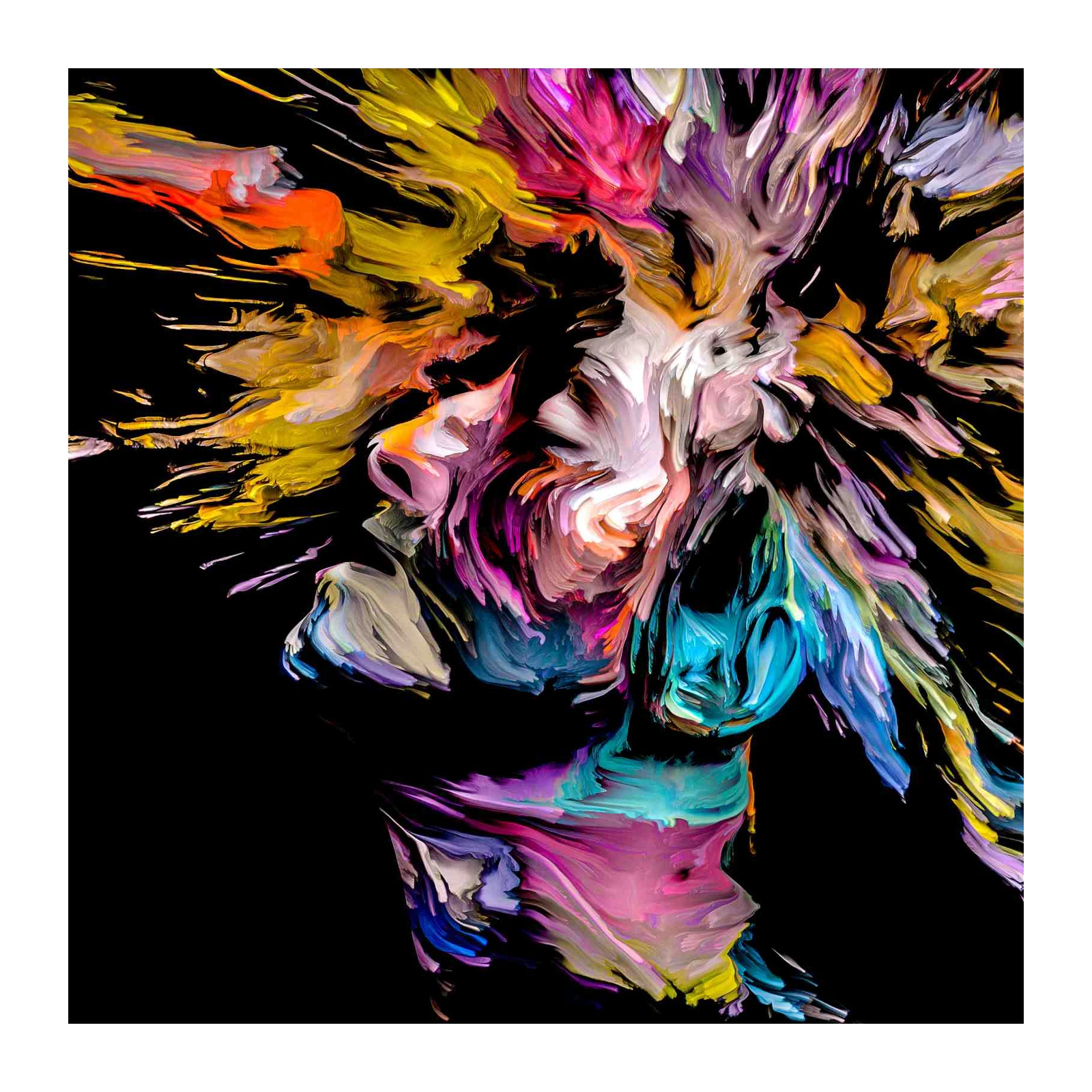Vibrant Abstract Portrait Wall Art