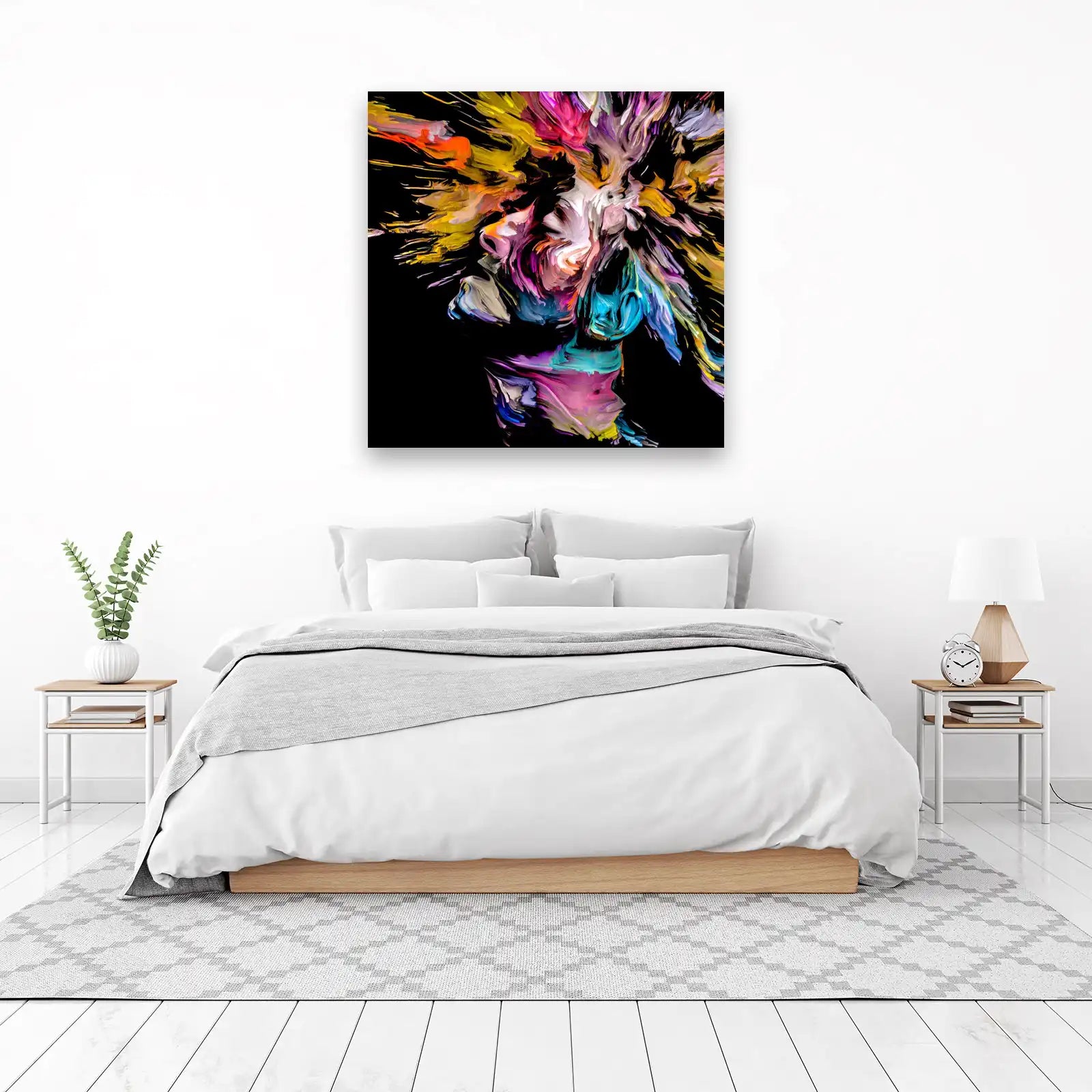 Vibrant Abstract Portrait Wall Art
