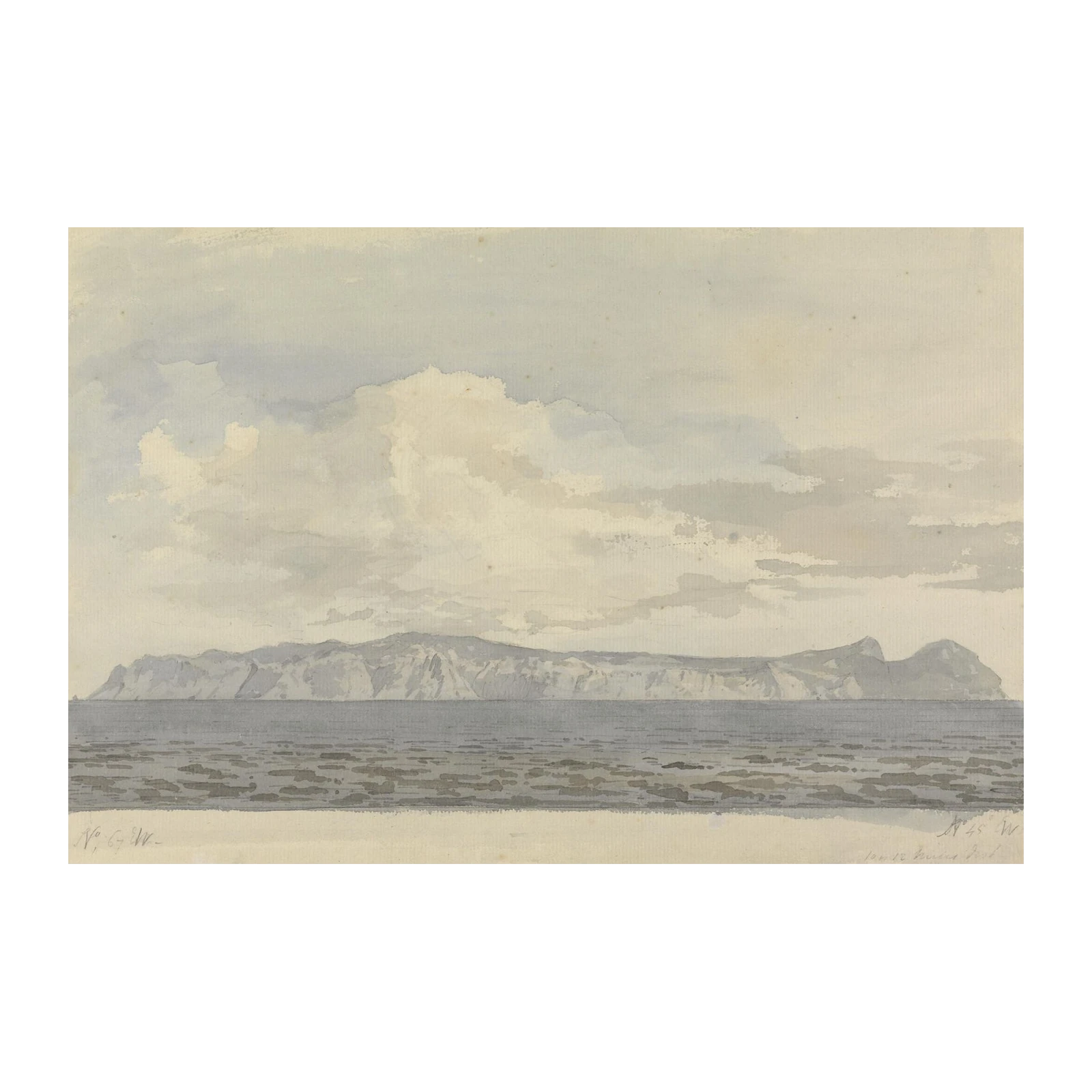Serene Coastal Landscape Watercolour Wall Art